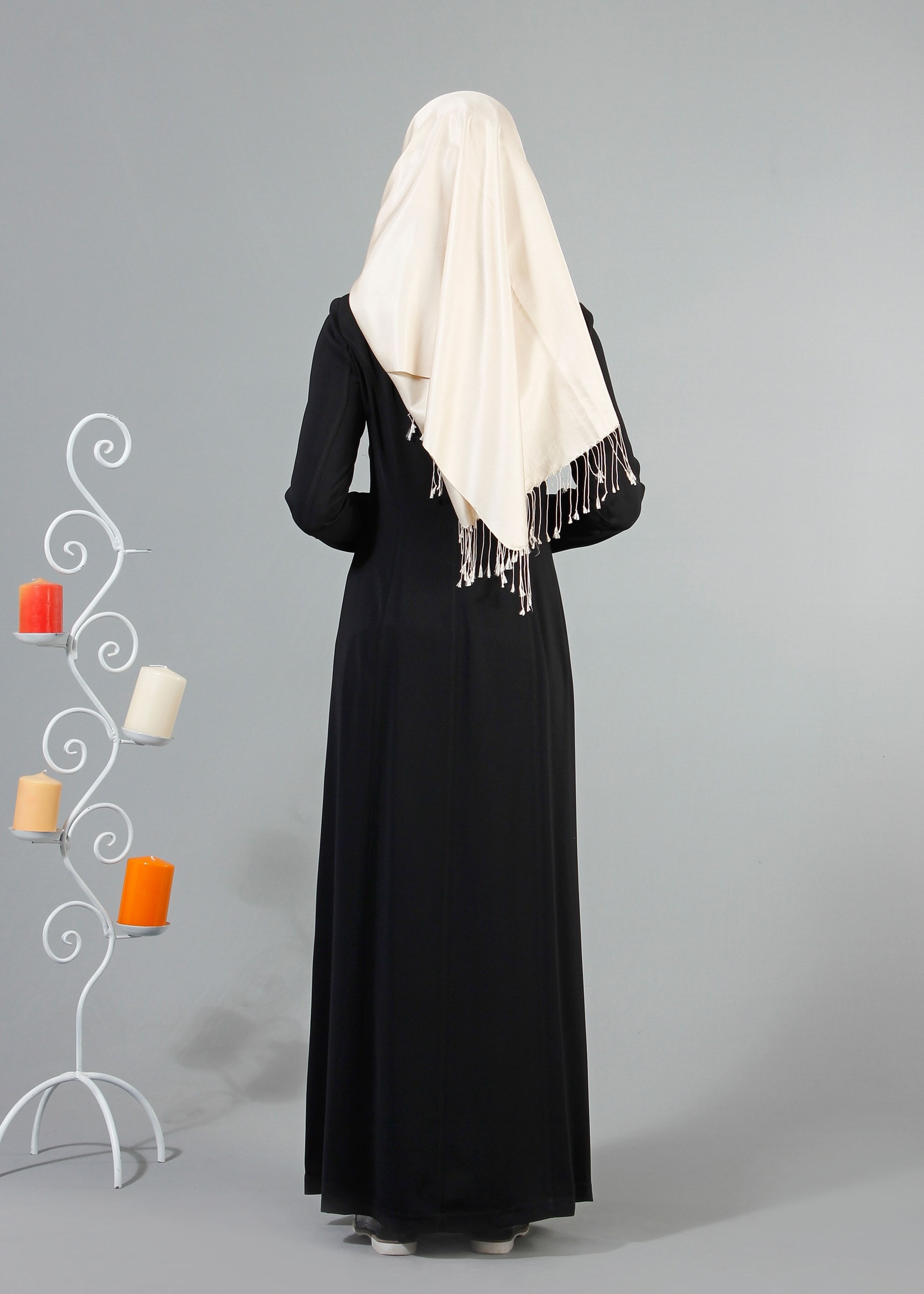 Tesettür giyim SİYAH 1719 Virona Tesettür Pardesü 38/48 TEK40-42