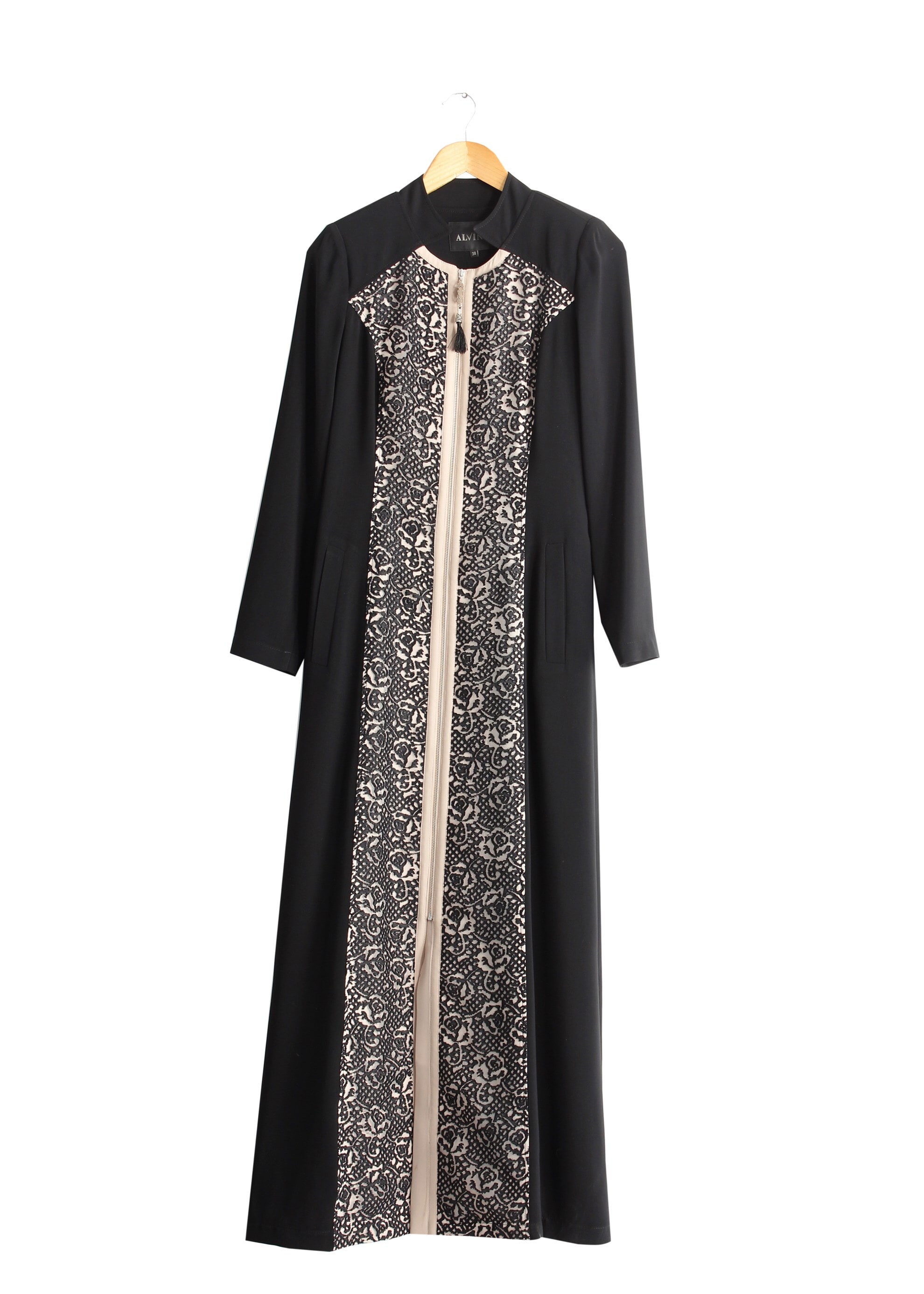 Tesettür giyim SİYAH 1719 Virona Tesettür Pardesü 38/48 TEK40-42