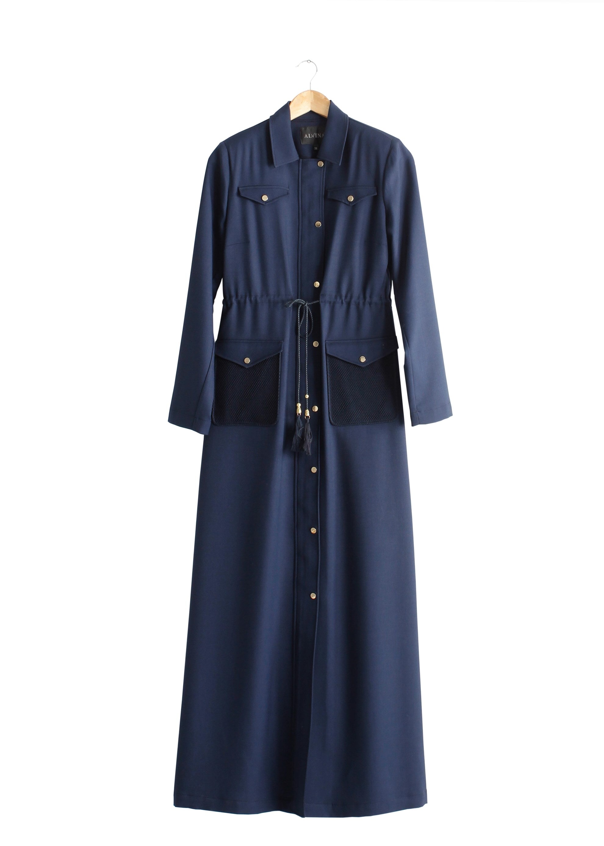 Tesettür giyim LACİVERT 1722 New Shine Tesettür Pardesü 38/44 TEK40