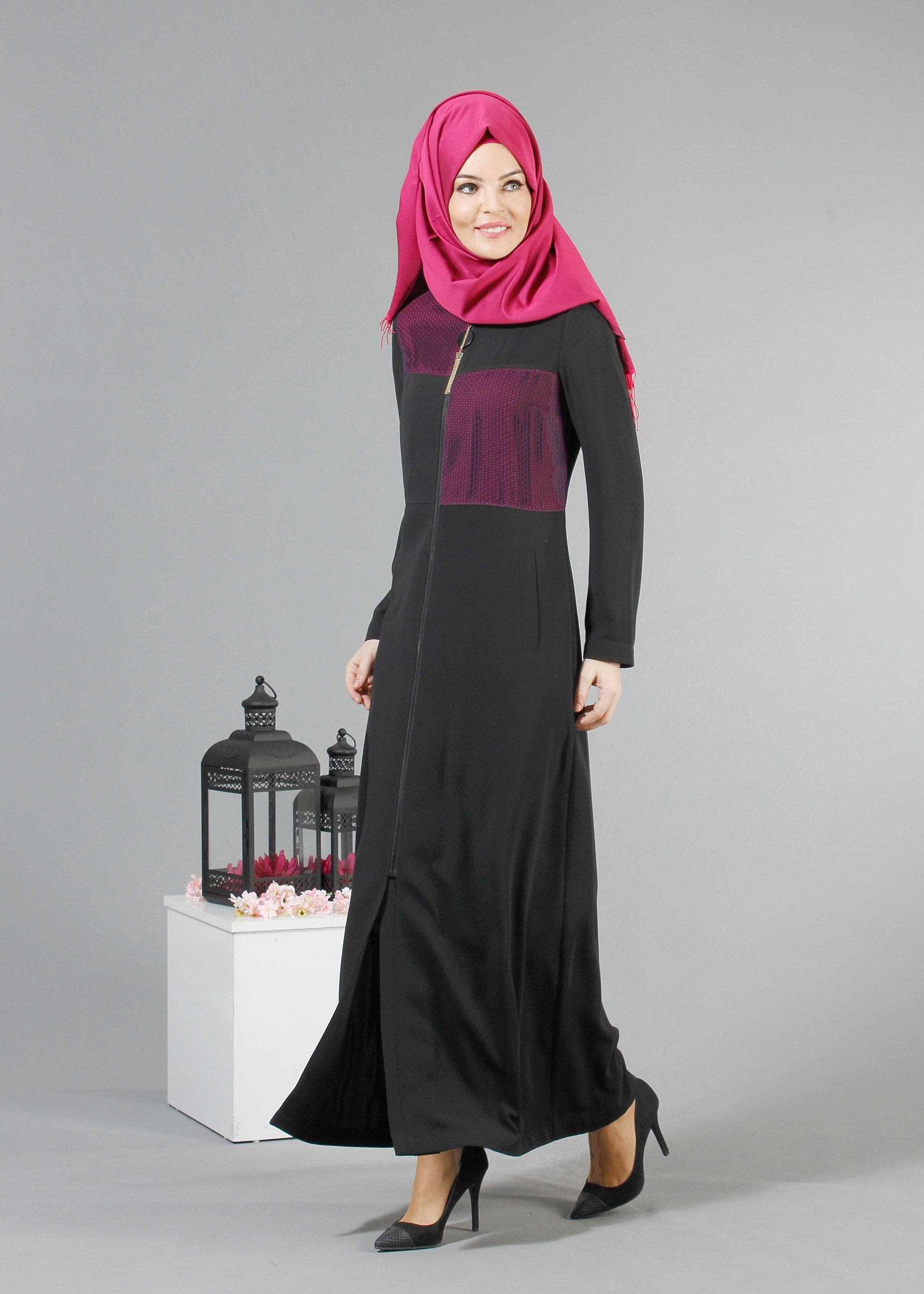 Tesettür giyim SİYAH 1737 FARAH 6288 PARDESÜ 40-48 TEK38