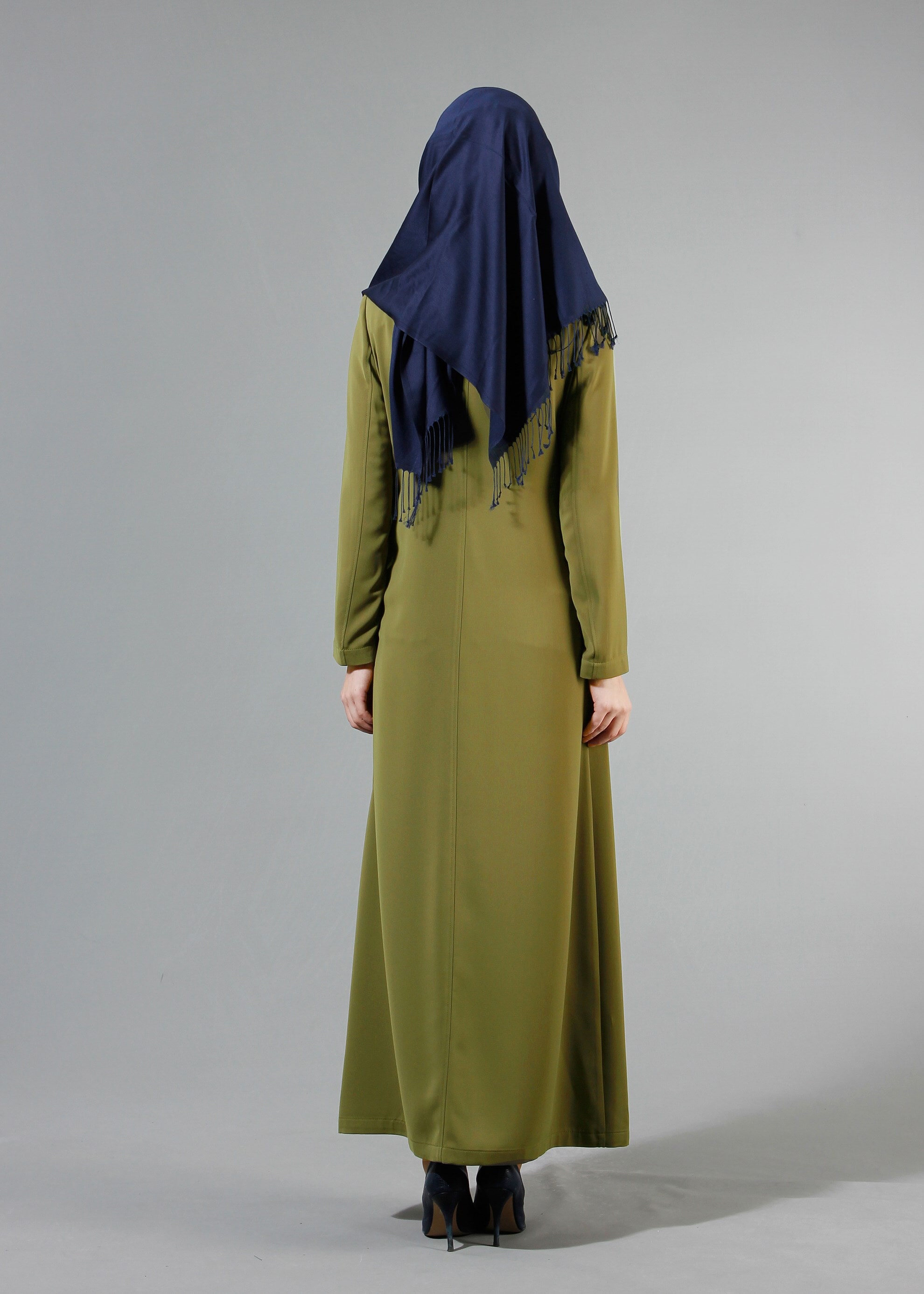 Tesettür giyim HAKİ 1737 FARAH 6288 PARDESÜ 40-48 TEK38