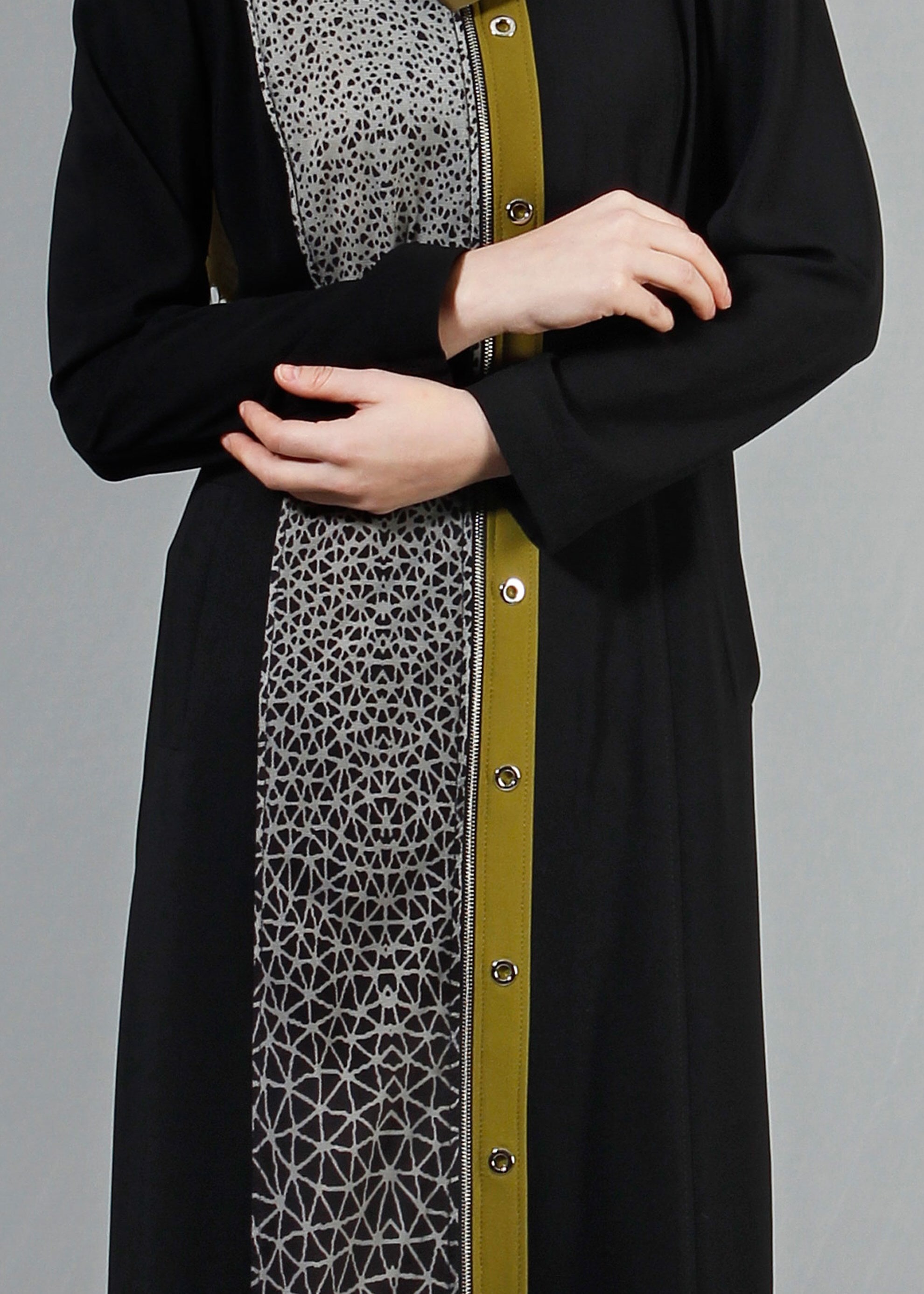 Tesettür giyim SİYAH 1739 Farah Tesetür 6288 Pardesü 40/48 TEK38