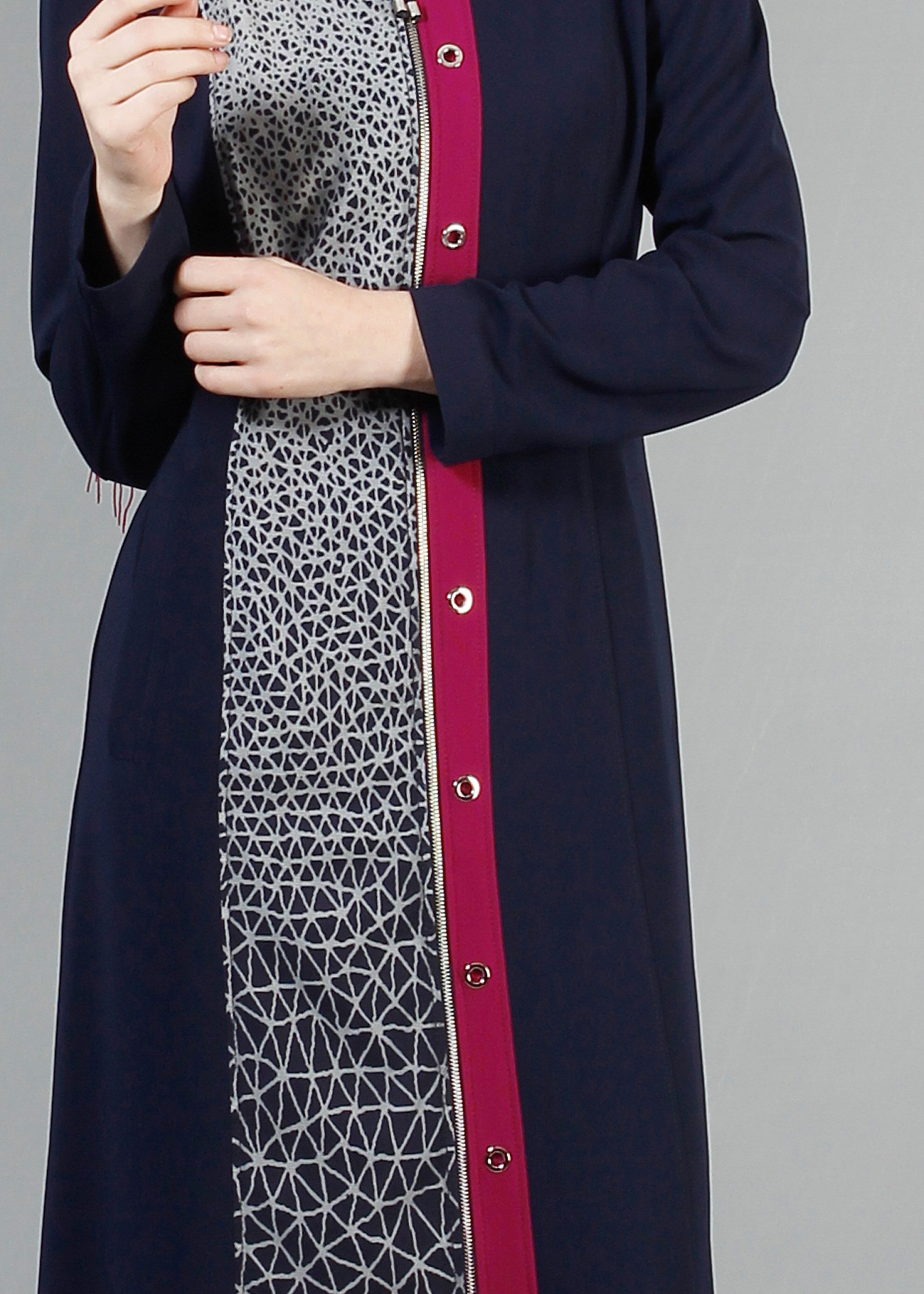 Tesettür giyim LACİVERT 1739 Farah Tesetür 6288 Pardesü 40/48 TEK38