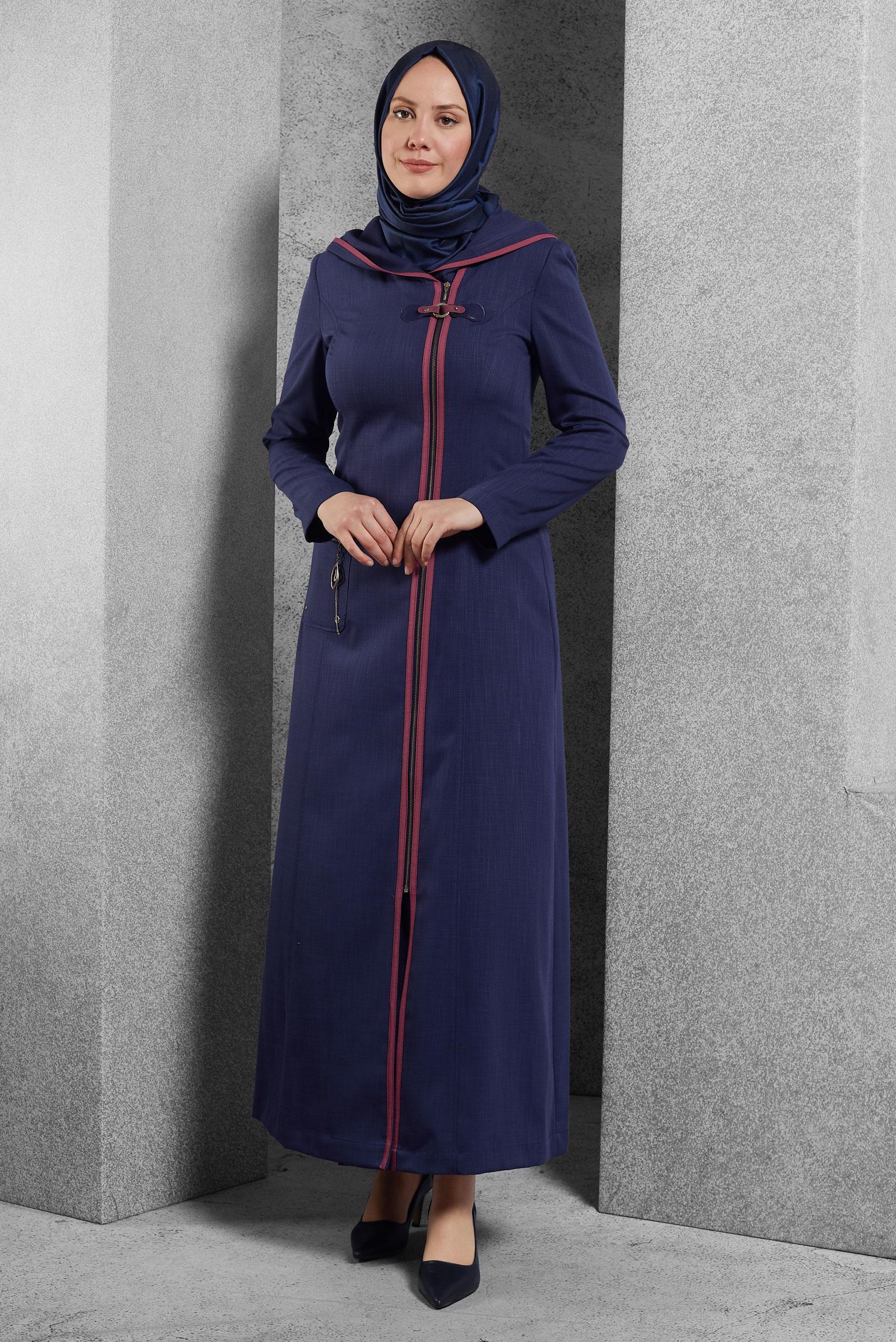 Vêtements hijab BLEU MARINE COUCHE DE FINITION À CAPUCHE 1750