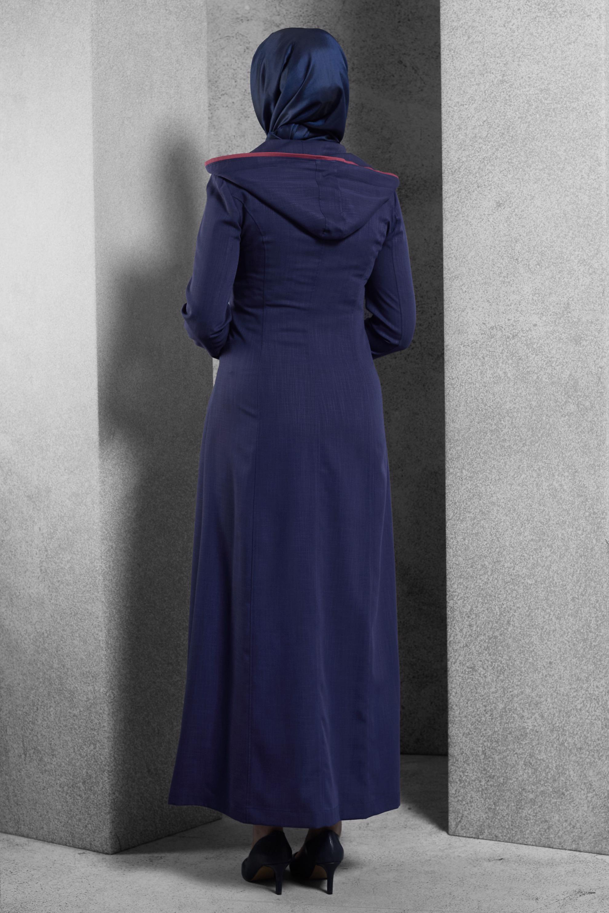 Vêtements hijab BLEU MARINE COUCHE DE FINITION À CAPUCHE 1750