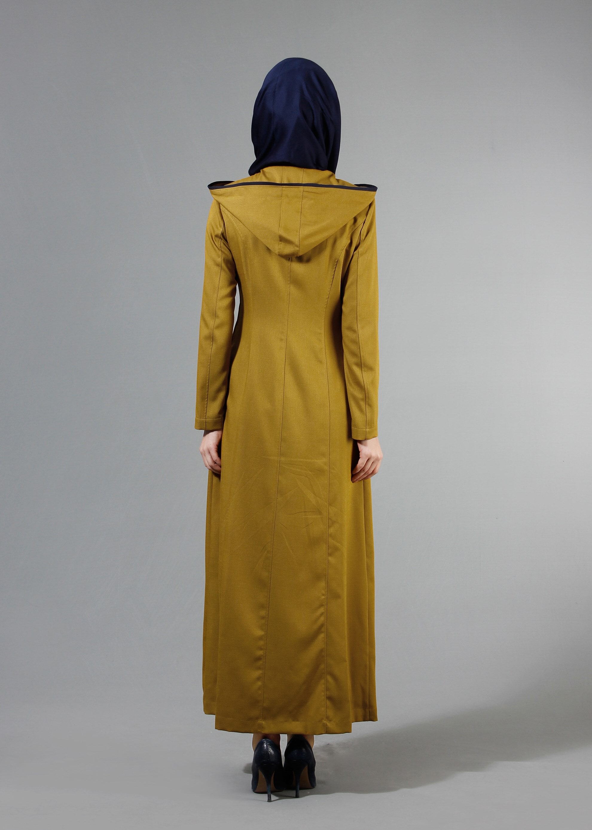 Tesettür giyim YEŞİL KAPÜŞONLU PARDESÜ 1750