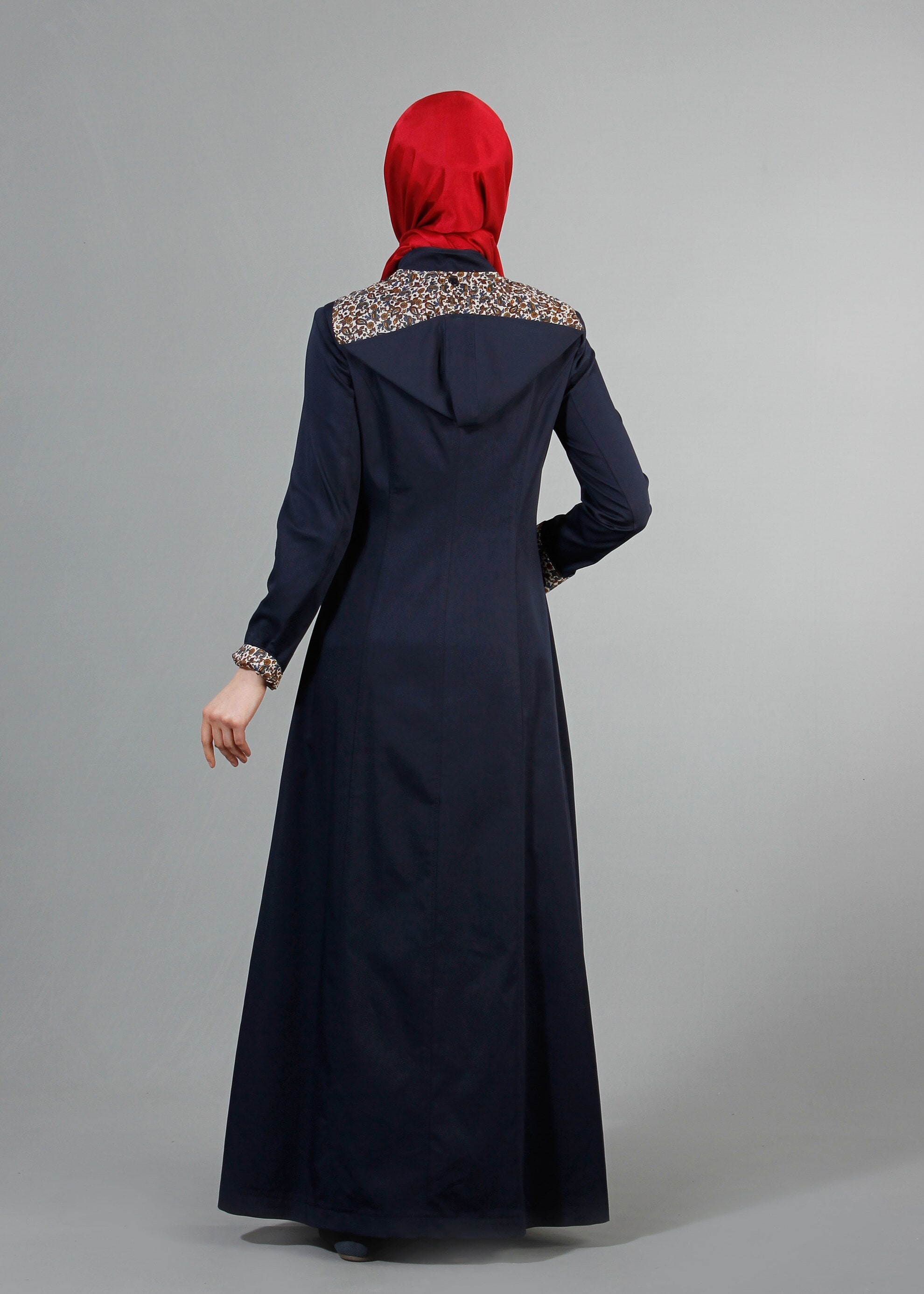 Tesettür giyim LACİVERT 1751 15666 Tesettür Pardesü 38/46 TEK40-42