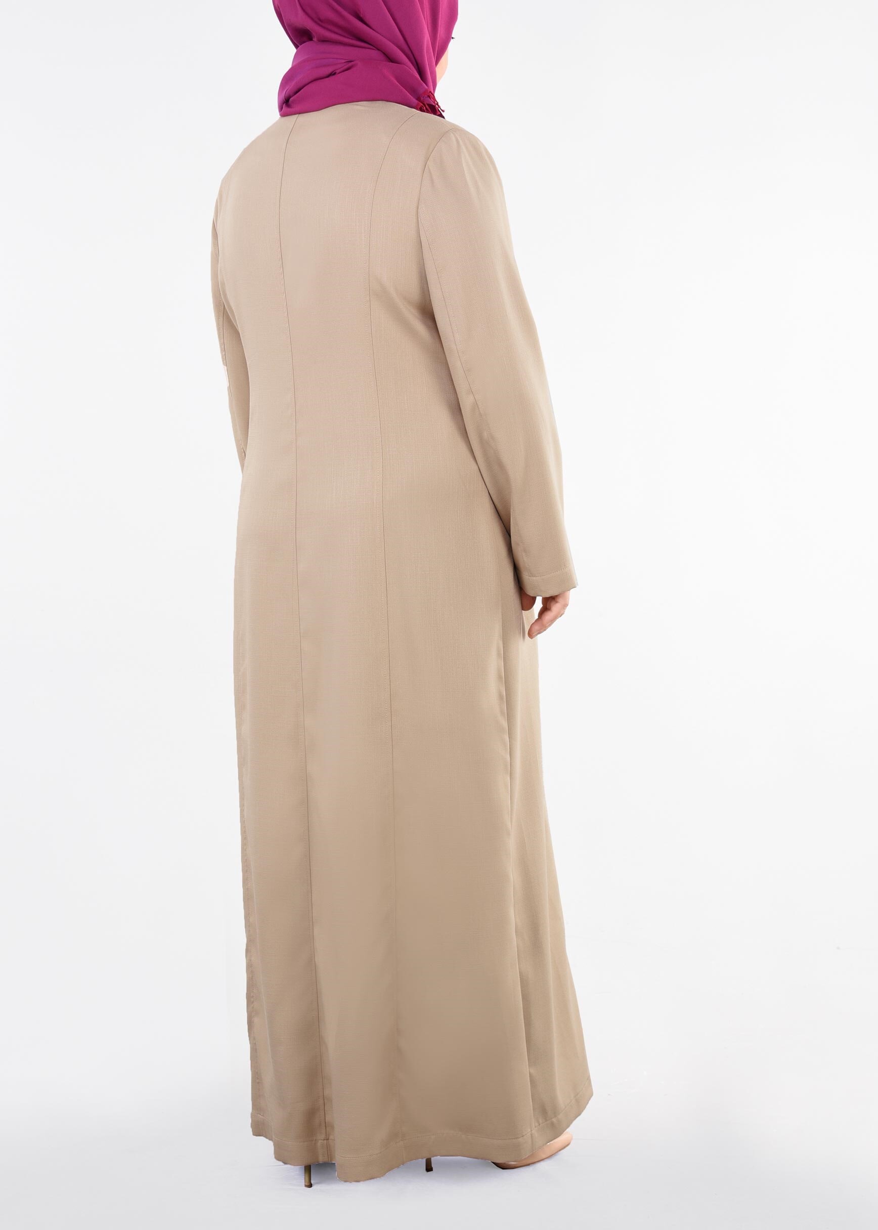 Tesettür giyim BEJ FERMUARLI PARDESÜ 1757