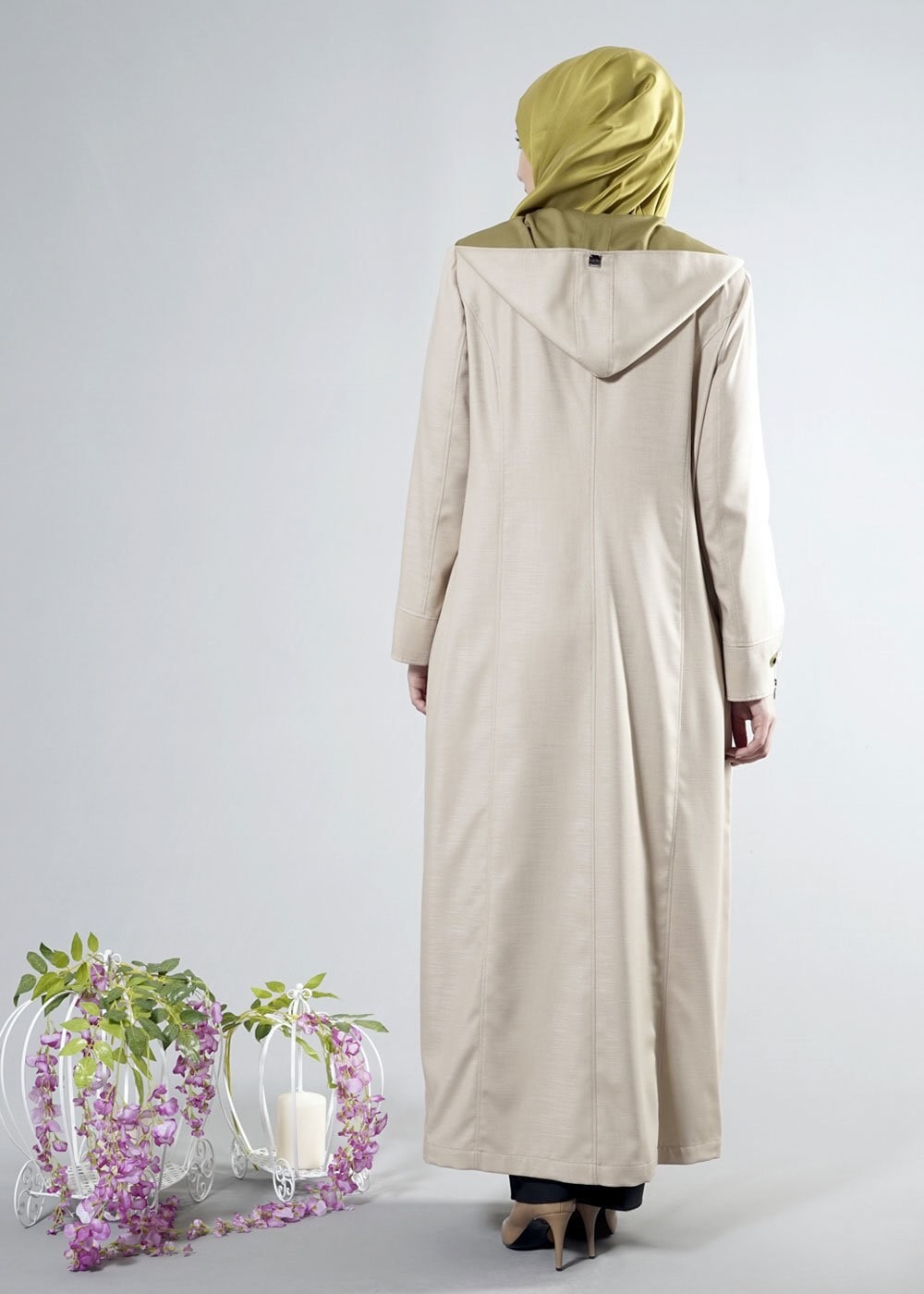 Tesettür giyim BEJ 1759 DERİN 8169 PARDESÜ 42/50 TEK44