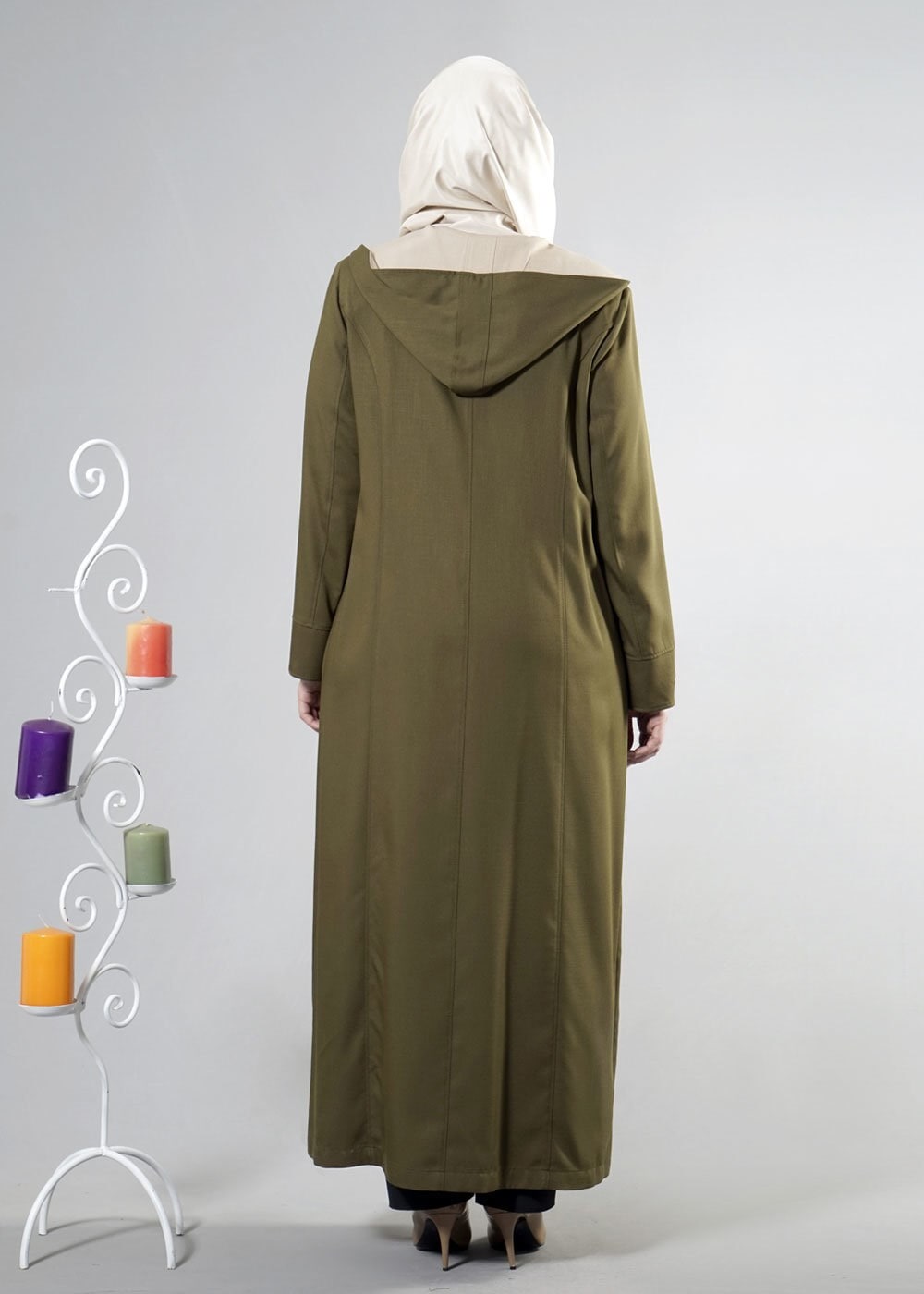 Tesettür giyim HAKİ 1759 DERİN 8169 PARDESÜ 42/50 TEK44