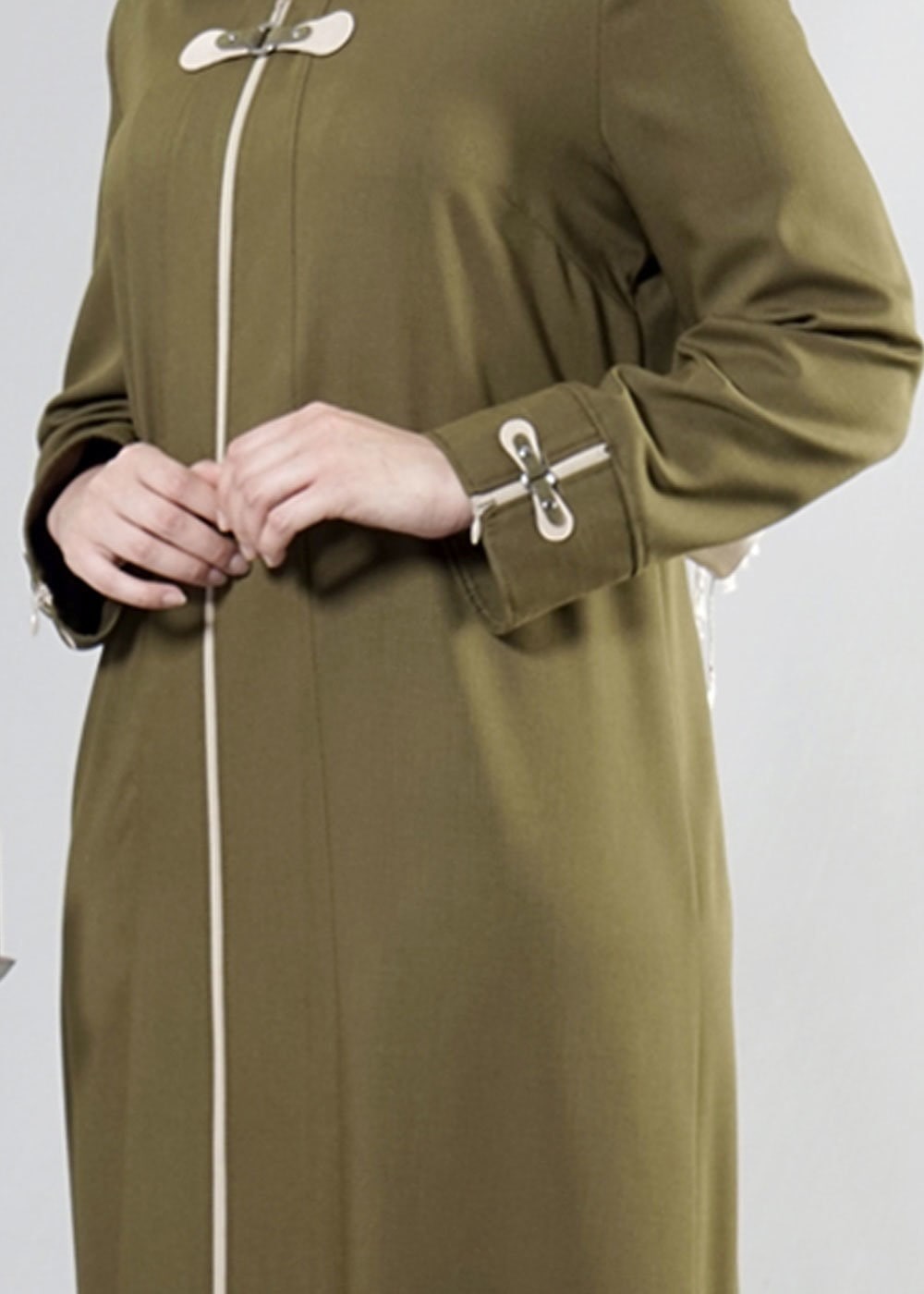 Tesettür giyim HAKİ 1759 DERİN 8169 PARDESÜ 42/50 TEK44