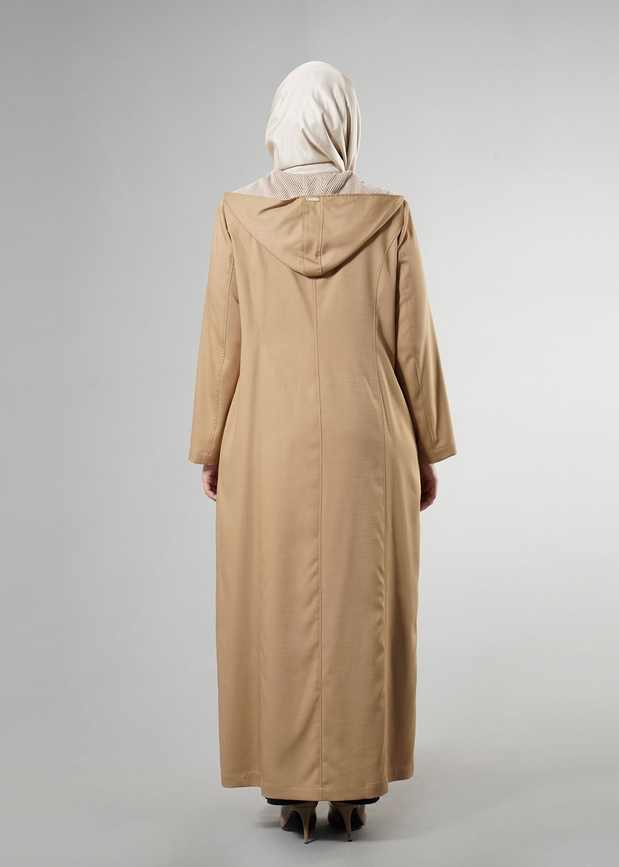 Tesettür giyim KAHVE 1760 Derin Tesettür 8169 Pardesü 44/50 TEK46