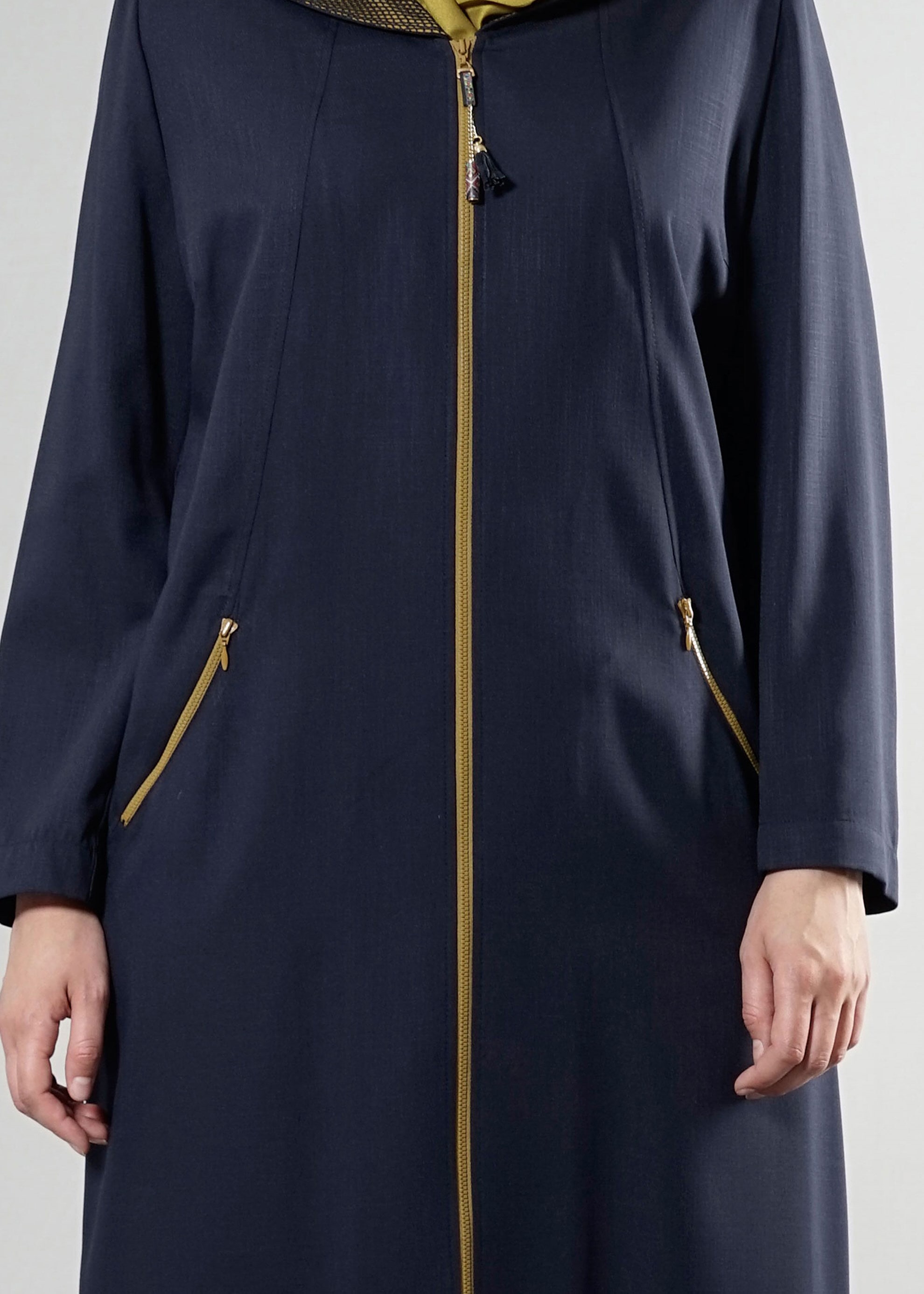 Tesettür giyim LACİVERT 1760 Derin Tesettür 8169 Pardesü 44/50 TEK46