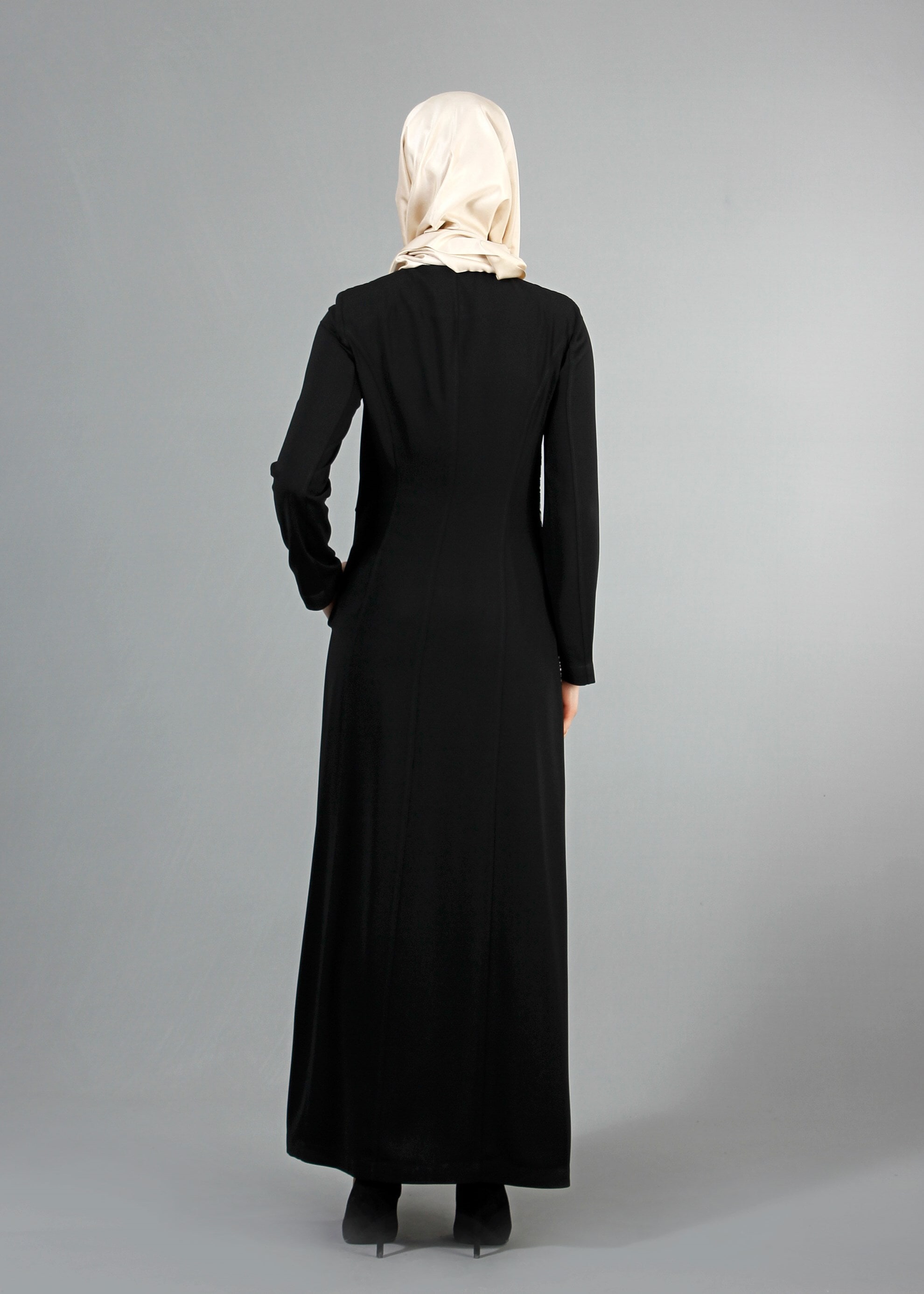 Tesettür giyim SİYAH 1763 Farah Tesettür Pardesü 38/46 TEK40