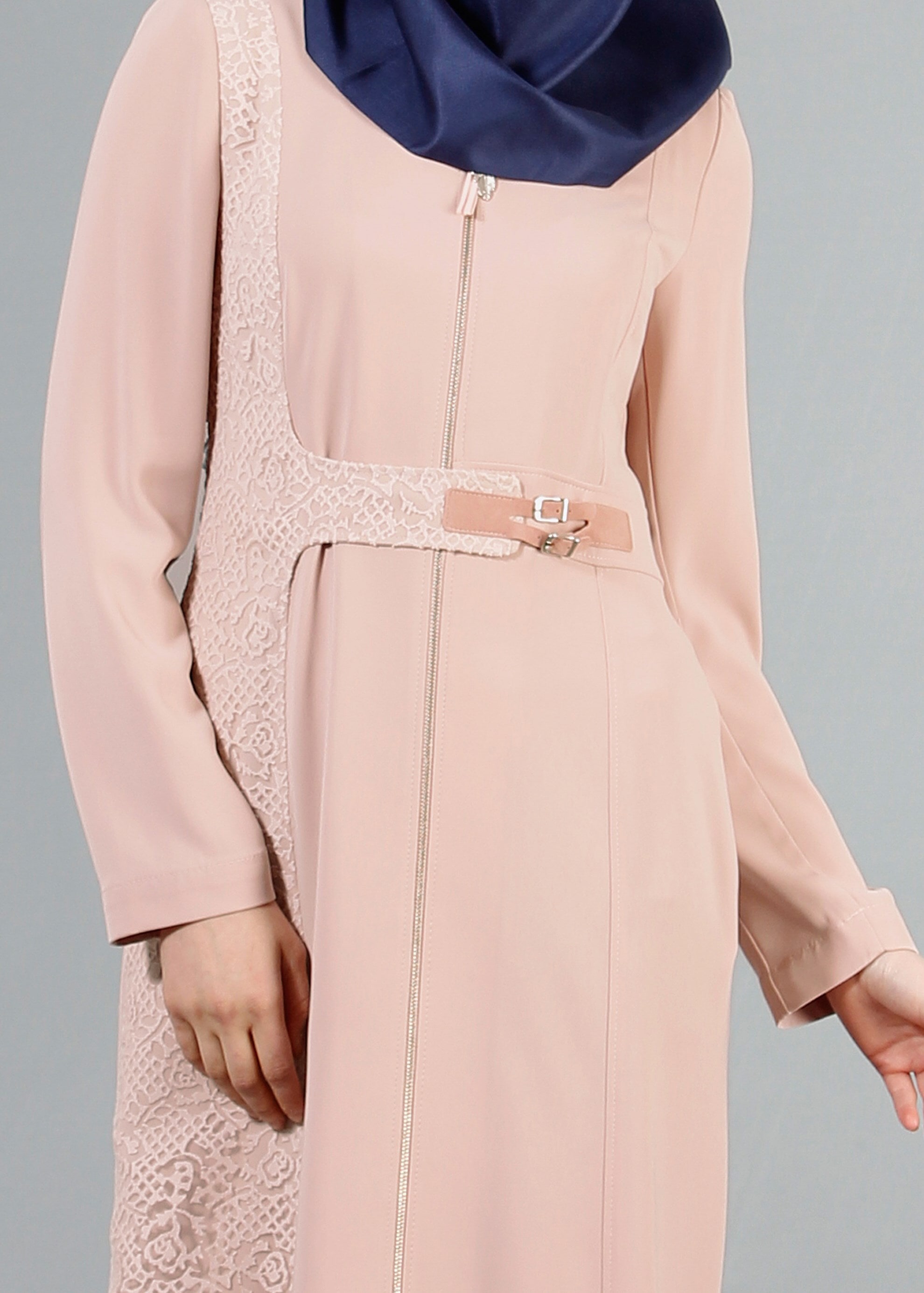 Tesettür giyim PUDRA 1763 Farah Tesettür Pardesü 38/46 TEK40