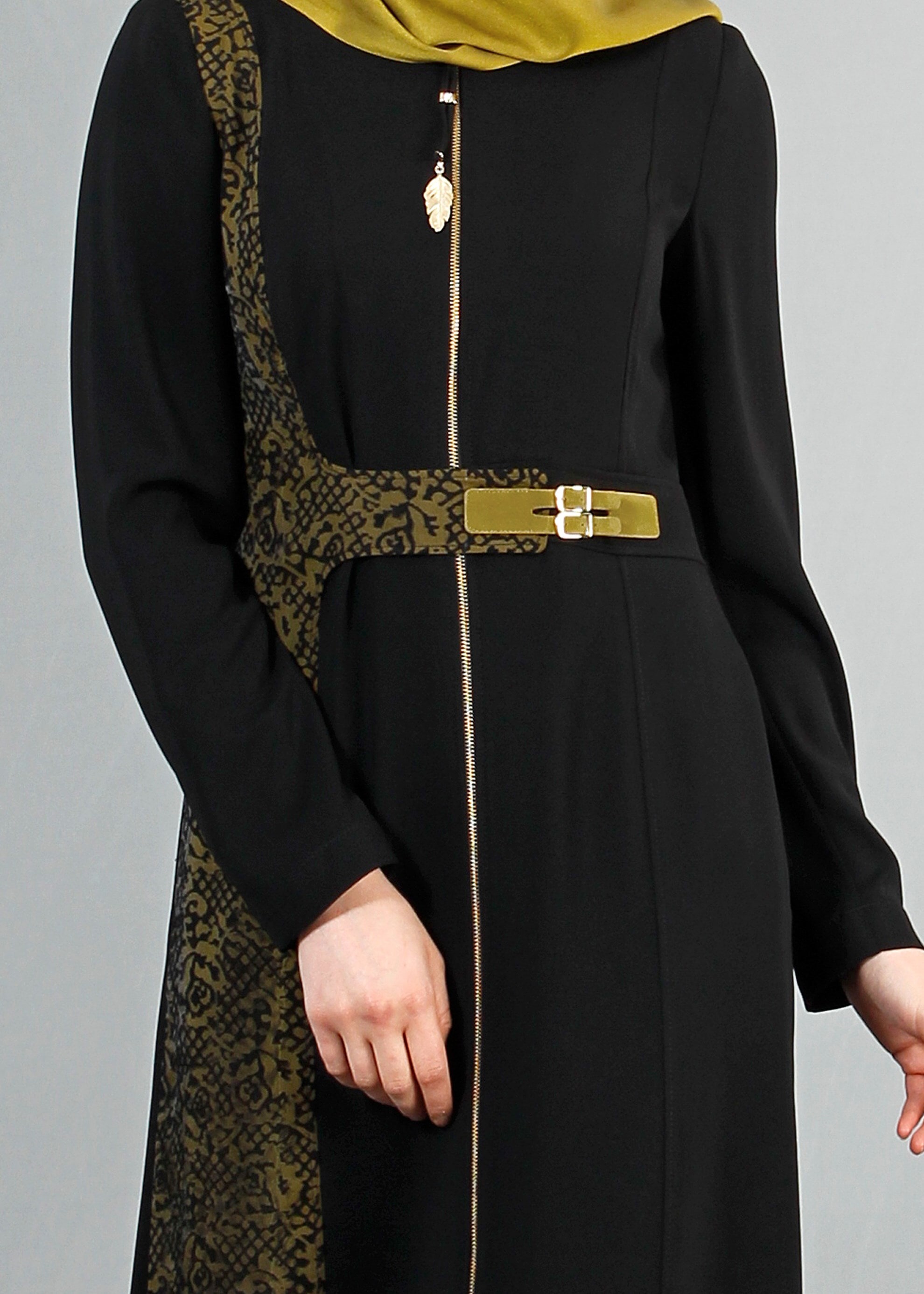 Tesettür giyim SİYAH 1763 Farah Tesettür Pardesü 38/46 TEK40