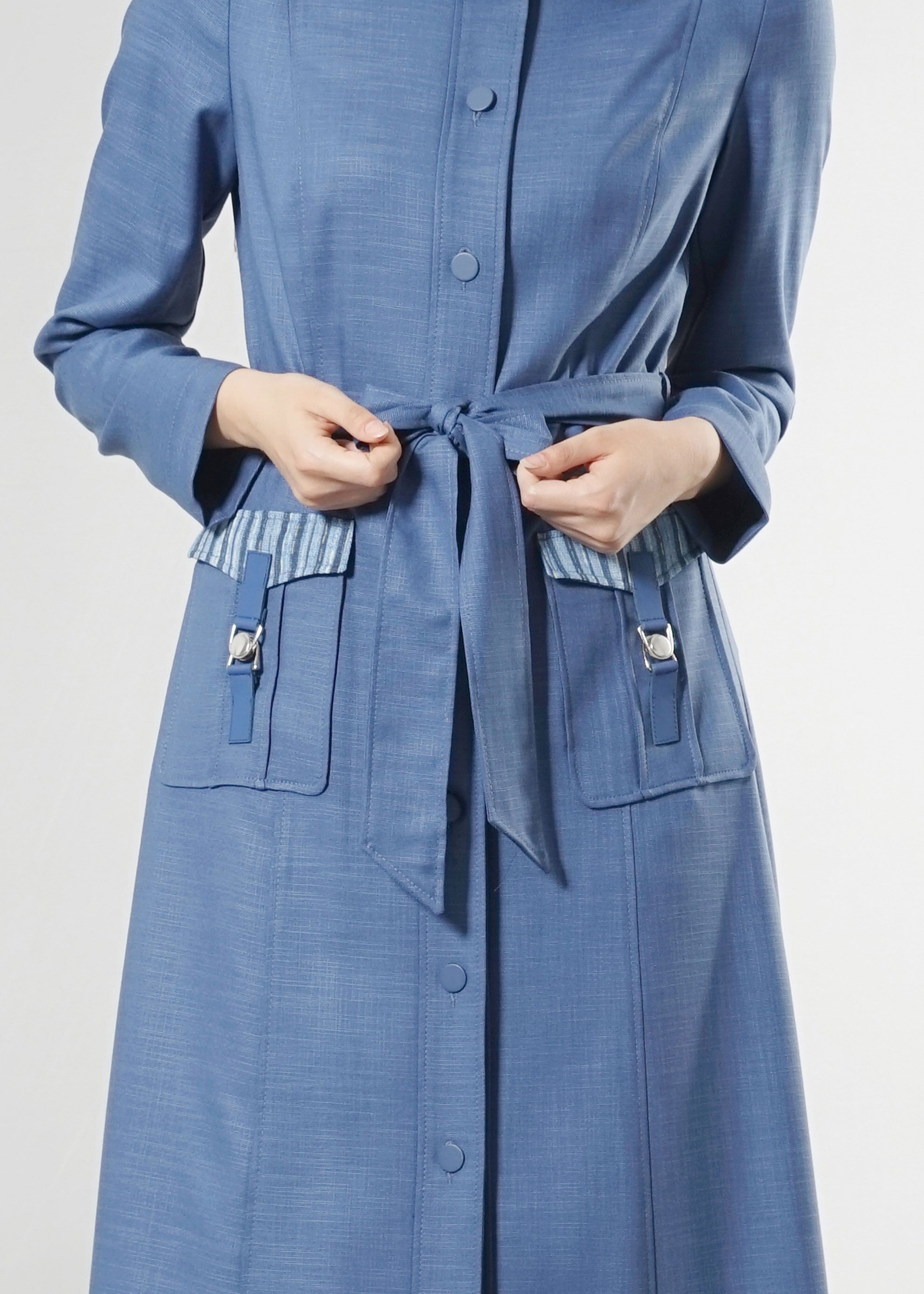 LACİVERT 1765 New Shine Pardesü 38/46 Tesettür Pardesü Modelleri