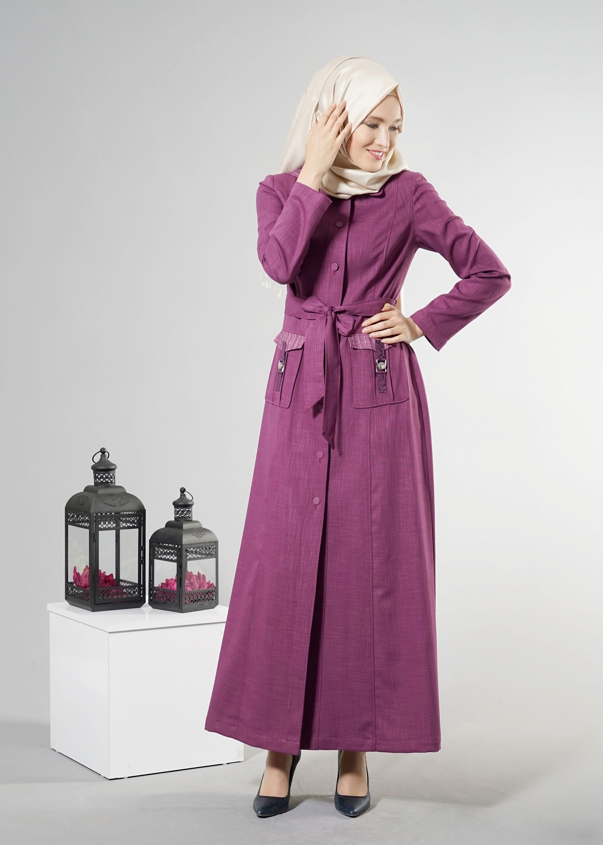 Tesettür giyim MOR 1765 New Shine Pardesü 38/46