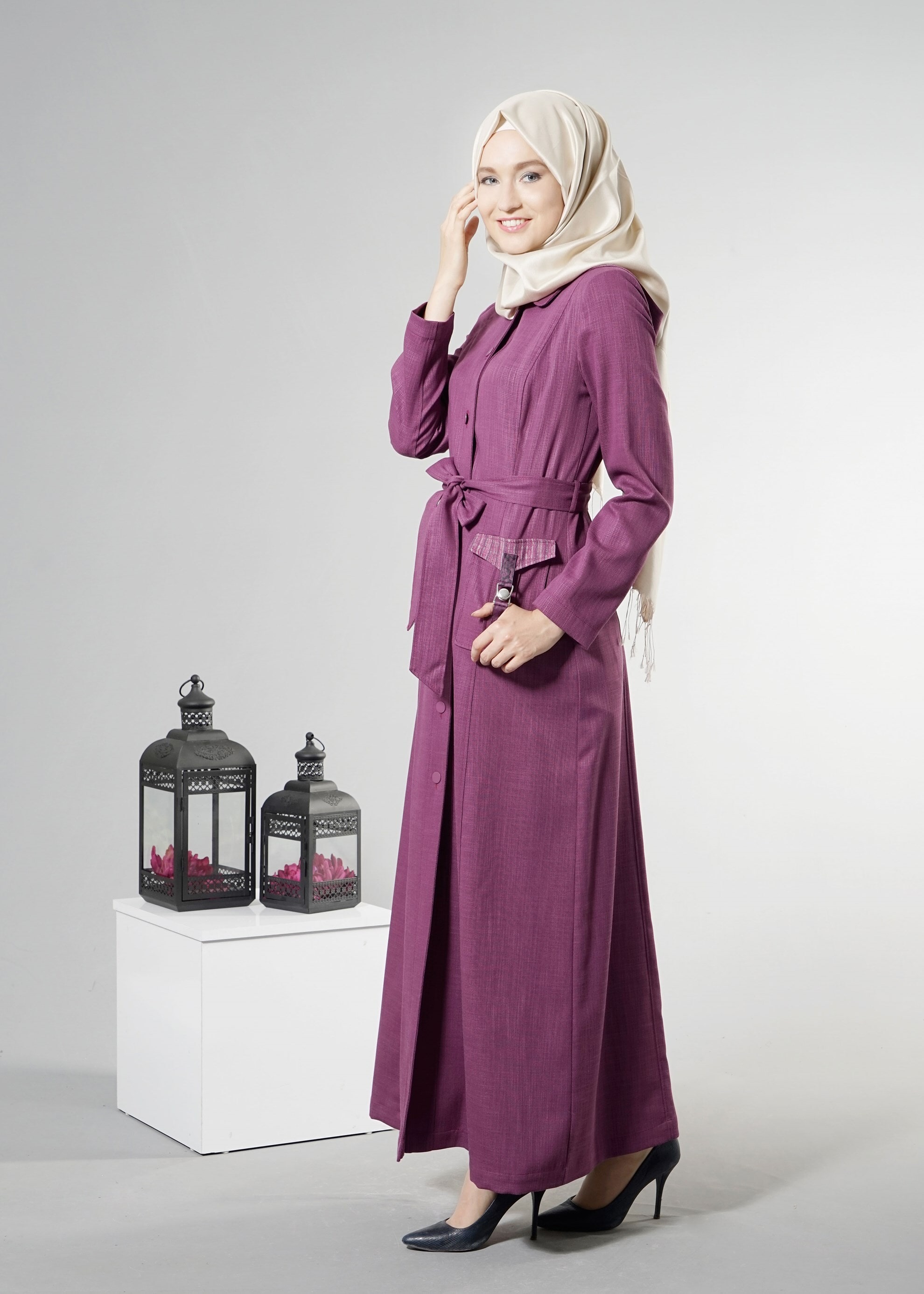 Tesettür giyim MOR 1765 New Shine Pardesü 38/46