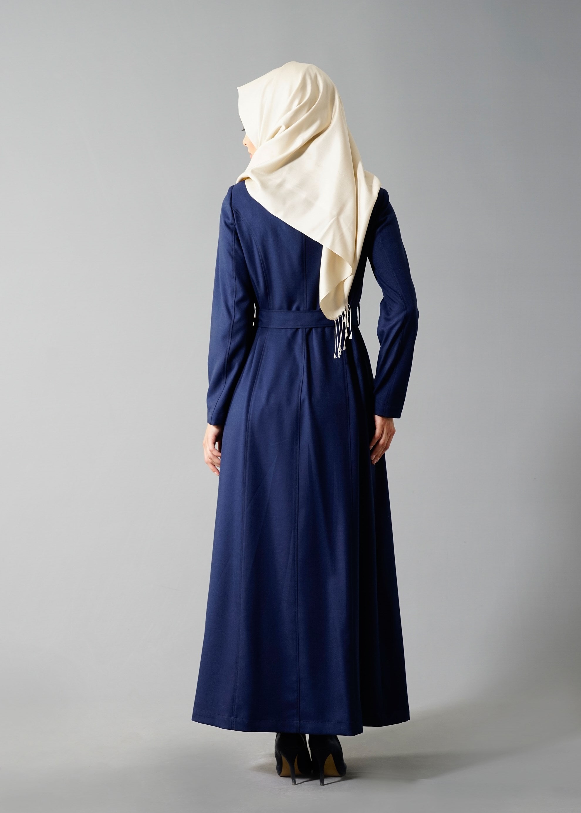 Tesettür giyim LACİVERT 1768 New Shine Tesettür Pardesü 40/48 TEK38