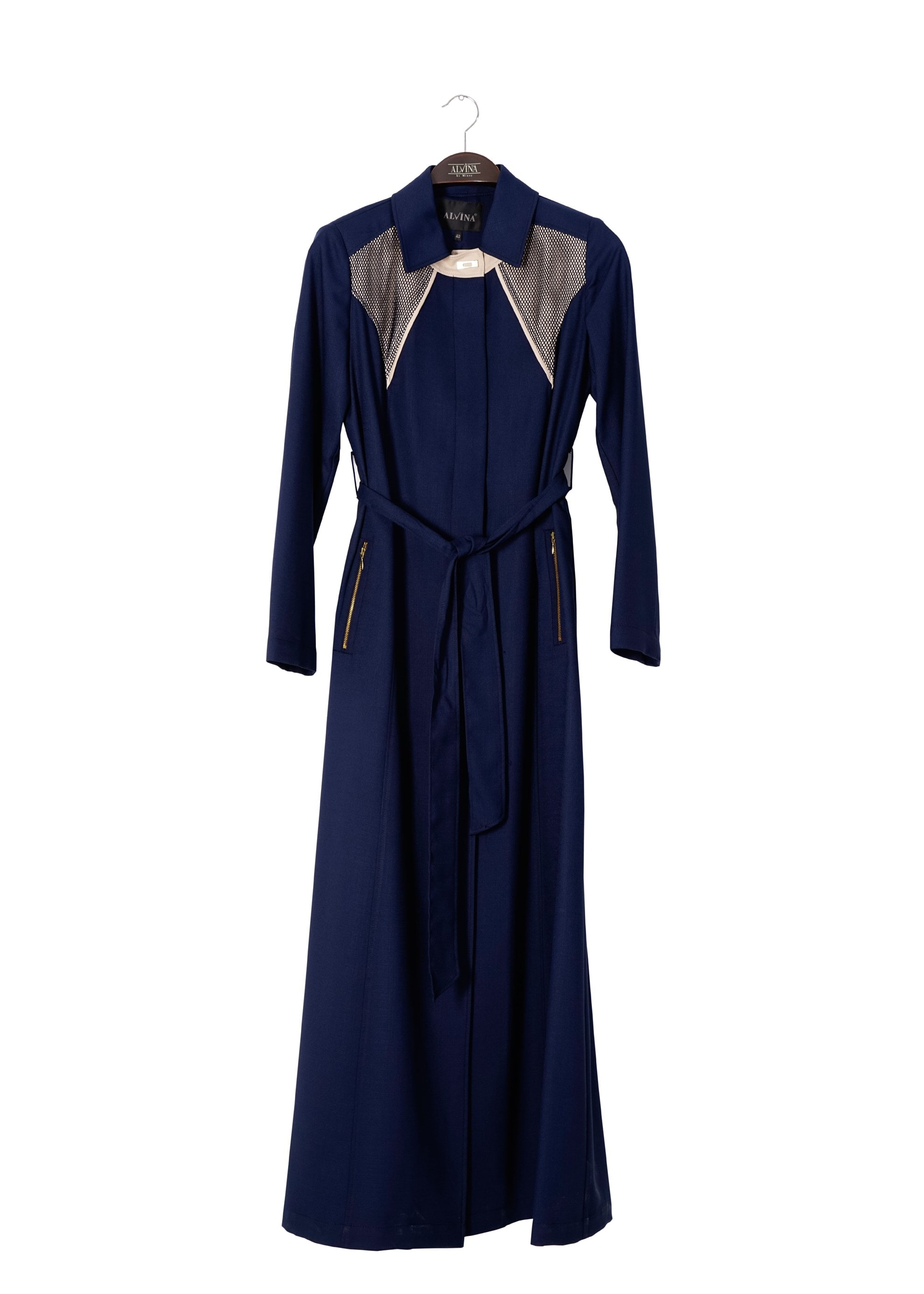 Tesettür giyim LACİVERT 1768 New Shine Tesettür Pardesü 40/48 TEK38