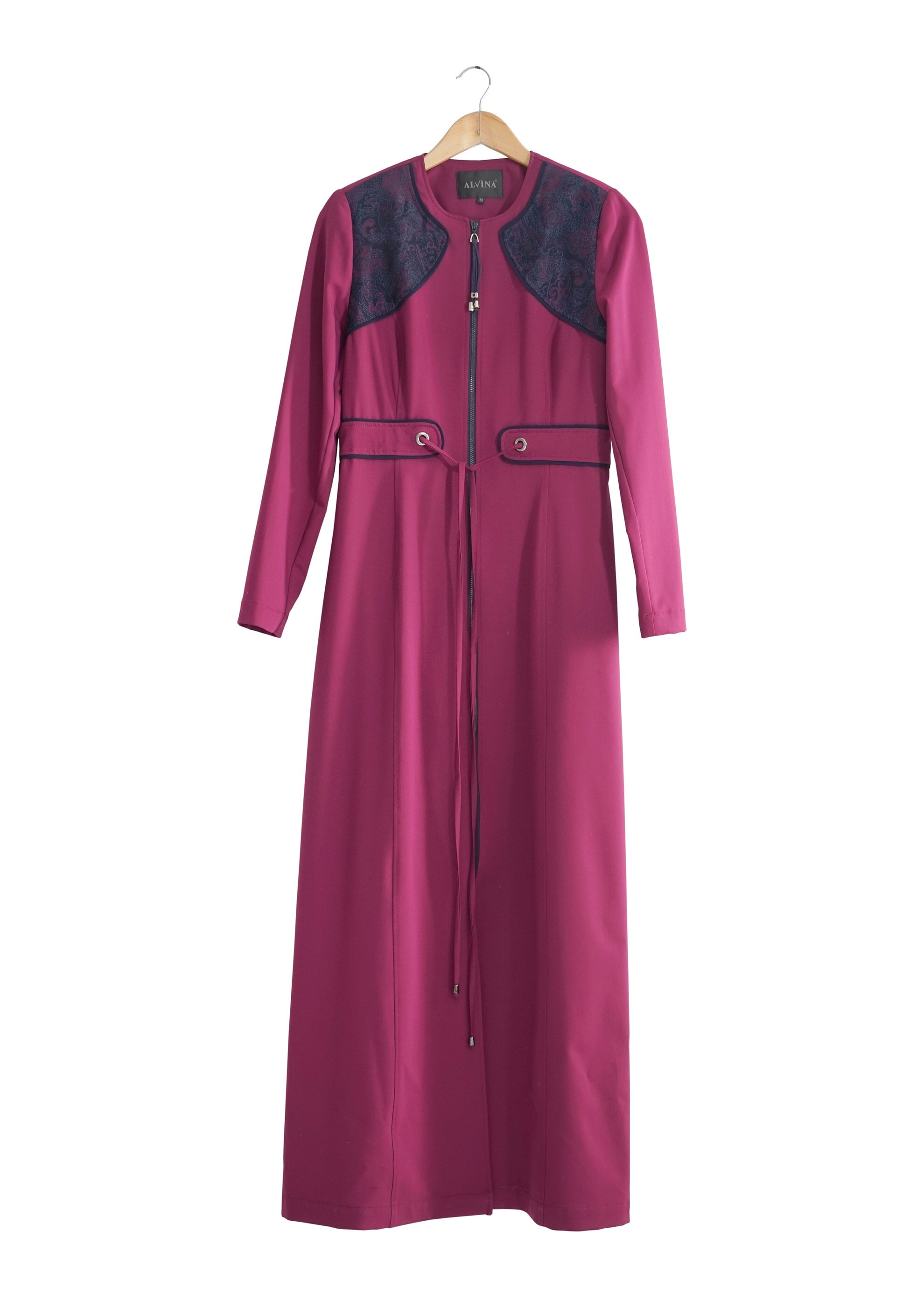 Tesettür giyim MOR BELİ BAĞCIKLI TESETTÜR PARDESÜ 1769