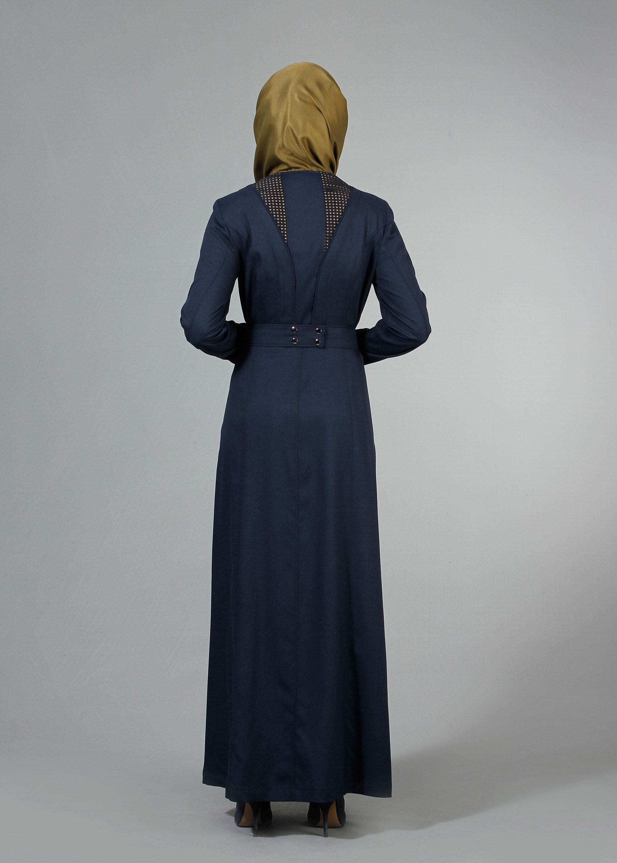 Tesettür giyim LACİVERT 1773 New Shine Tesettür Pardesü  40/48 TEK38