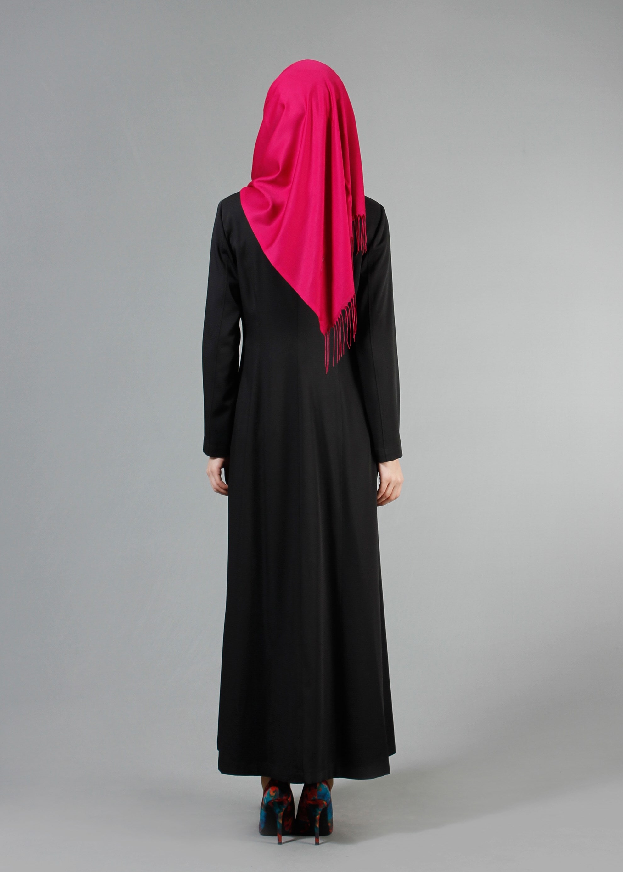 Tesettür giyim SİYAH 1774 Ferda Tesettür 55539 Pardesü 40/48 TEK38