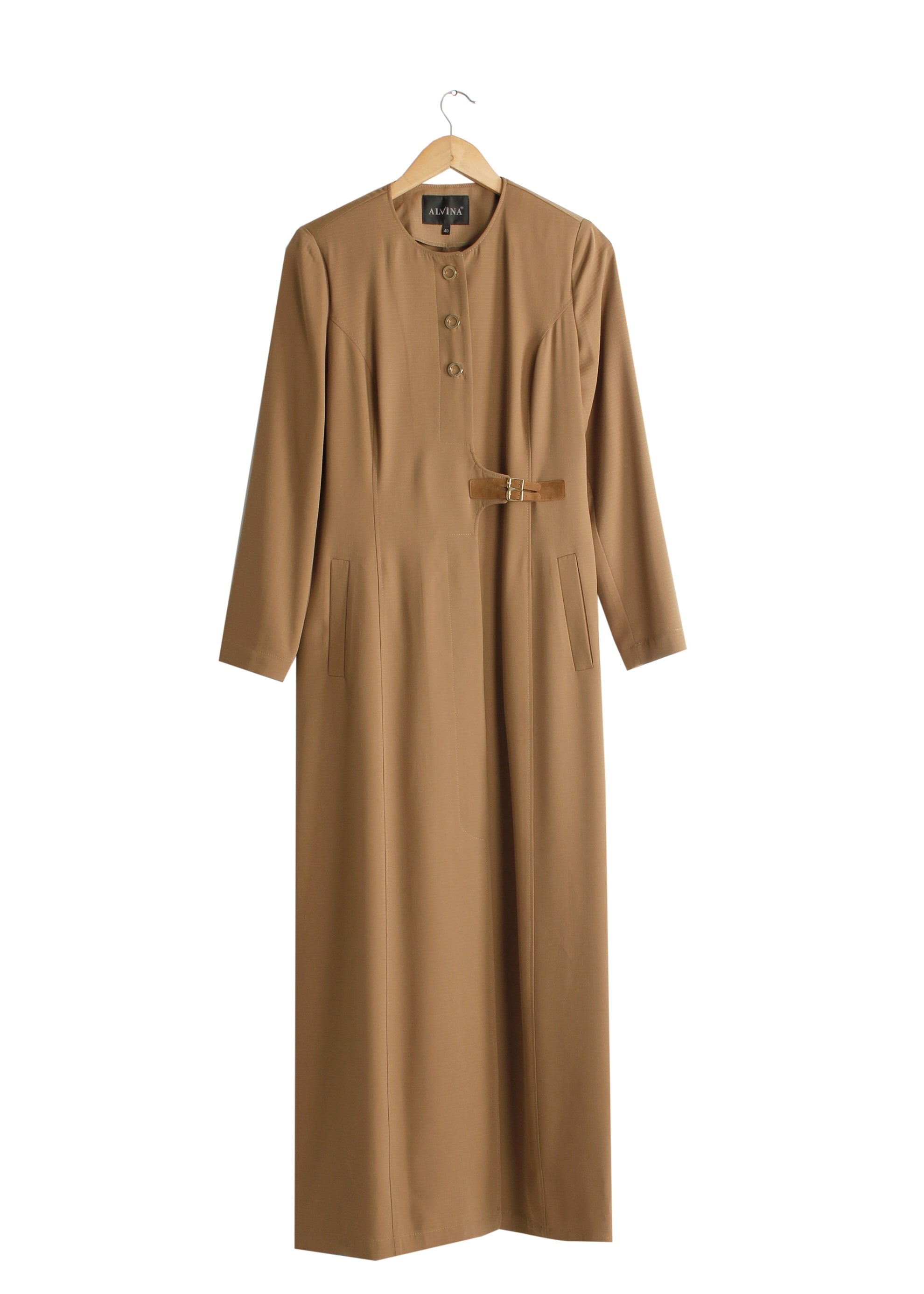 Tesettür giyim KAHVE 1774 Ferda Tesettür 55539 Pardesü 40/48 TEK38