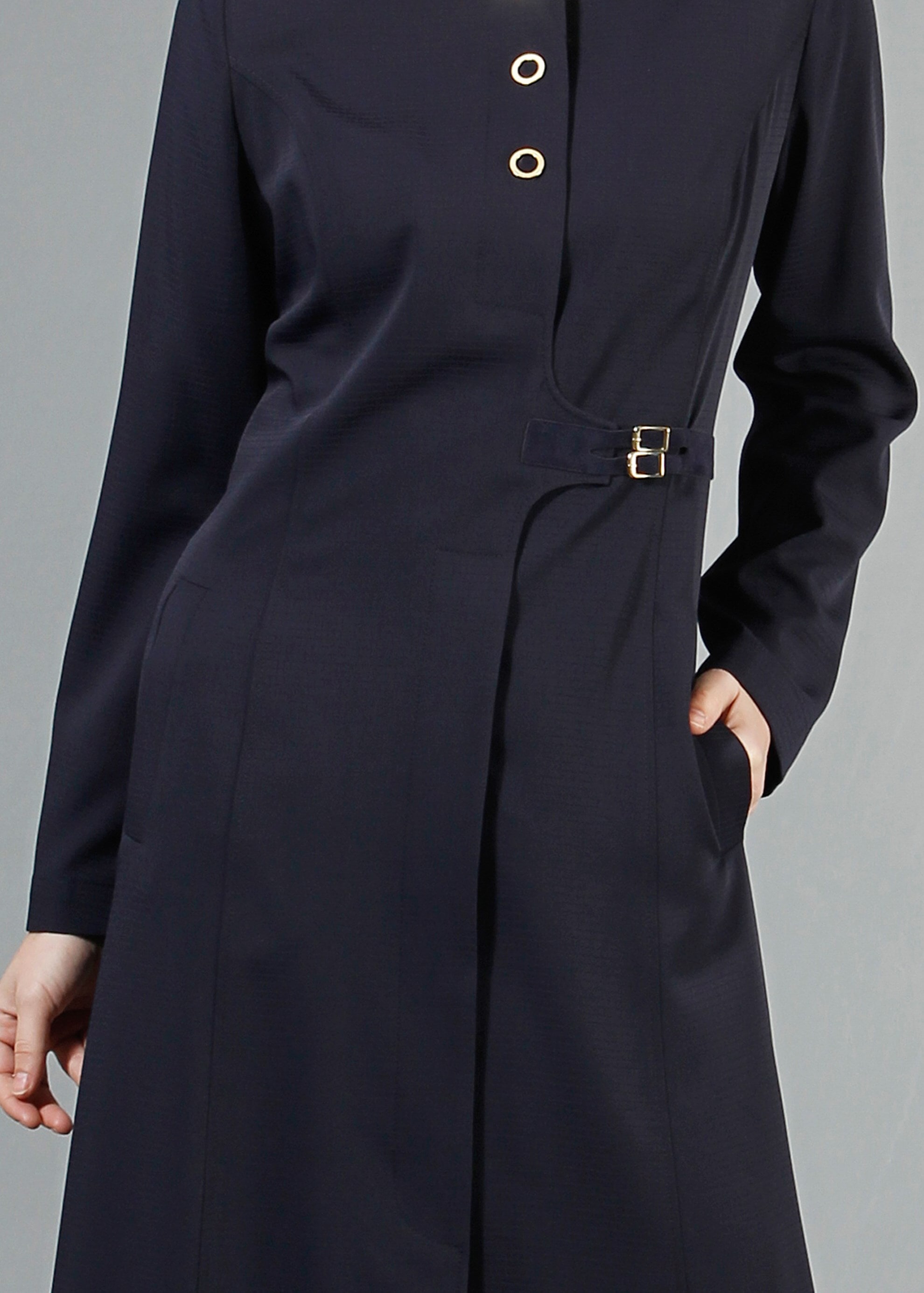 Tesettür giyim LACİVERT 1774 Ferda Tesettür 55539 Pardesü 40/48 TEK38