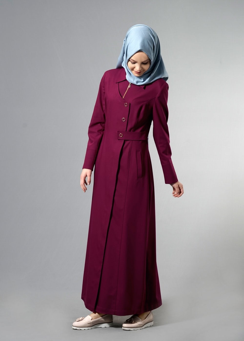 Tesettür giyim MOR 1775 Deborah Tesettür Pardesü 38/46 TEK40