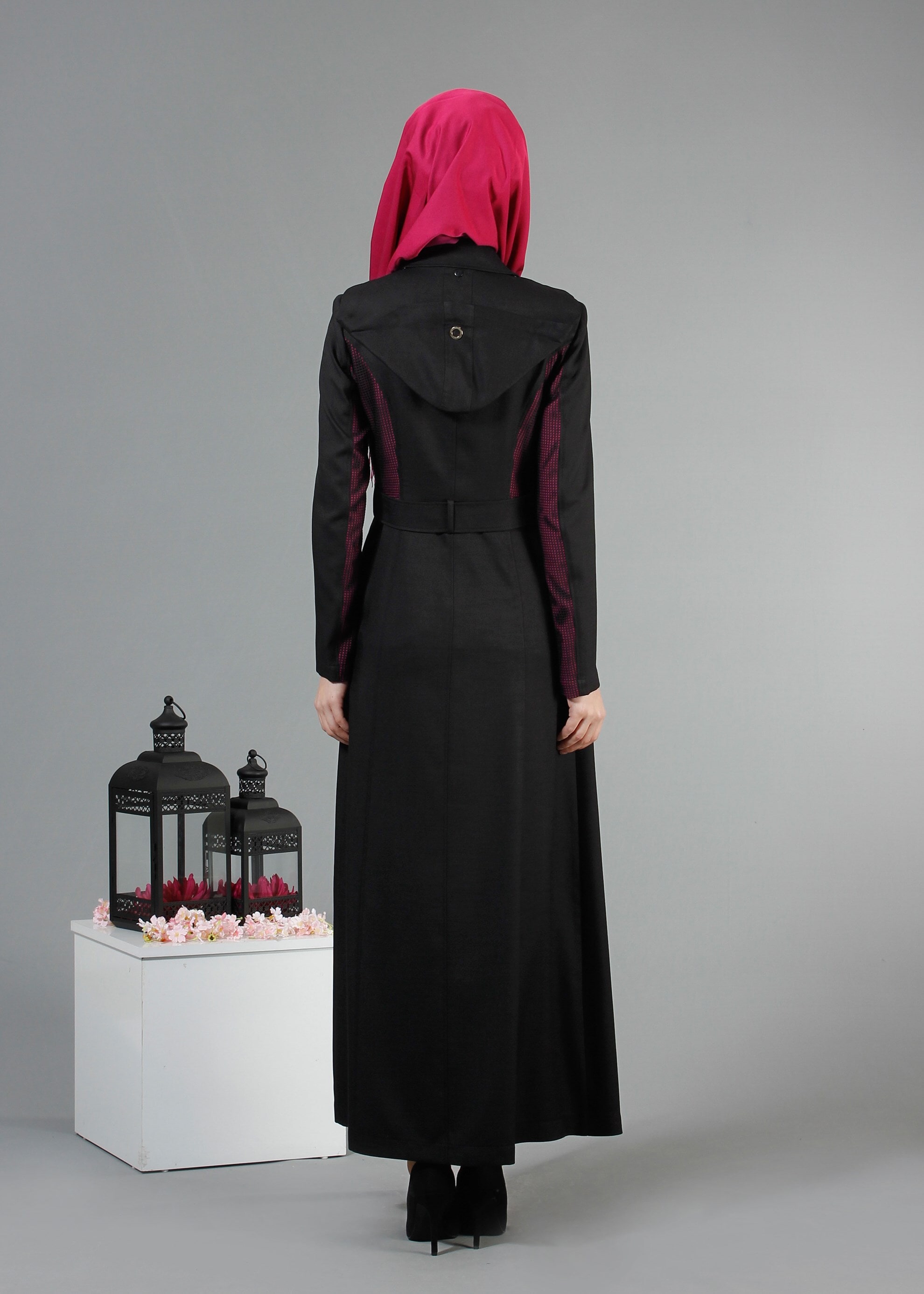 Tesettür giyim SİYAH 1779 New Shine Tesettür Pardesü 38/46