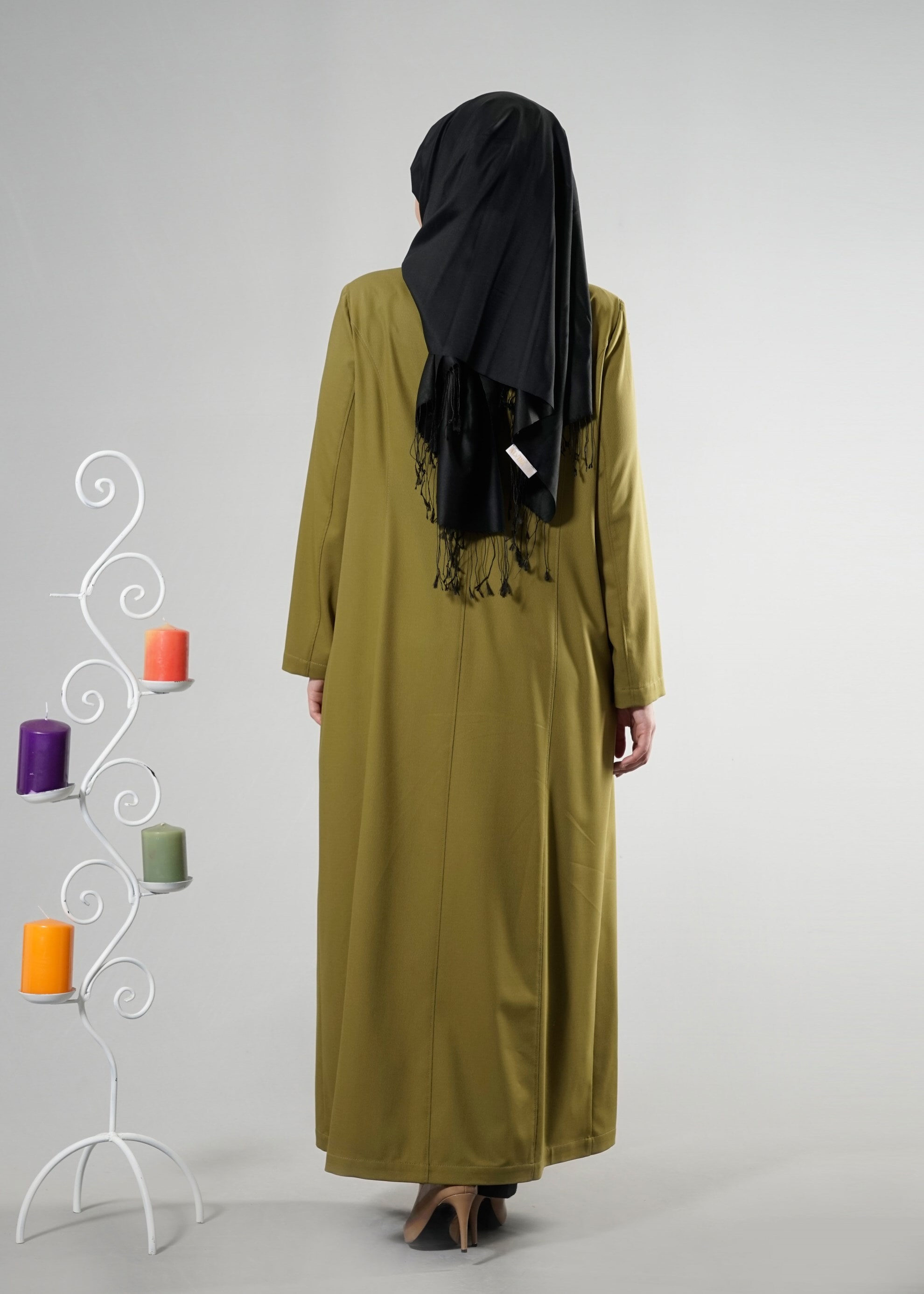 Tesettür giyim YEŞİL 1797 Deborah Tesettür Pardesü 46/52 TEK44