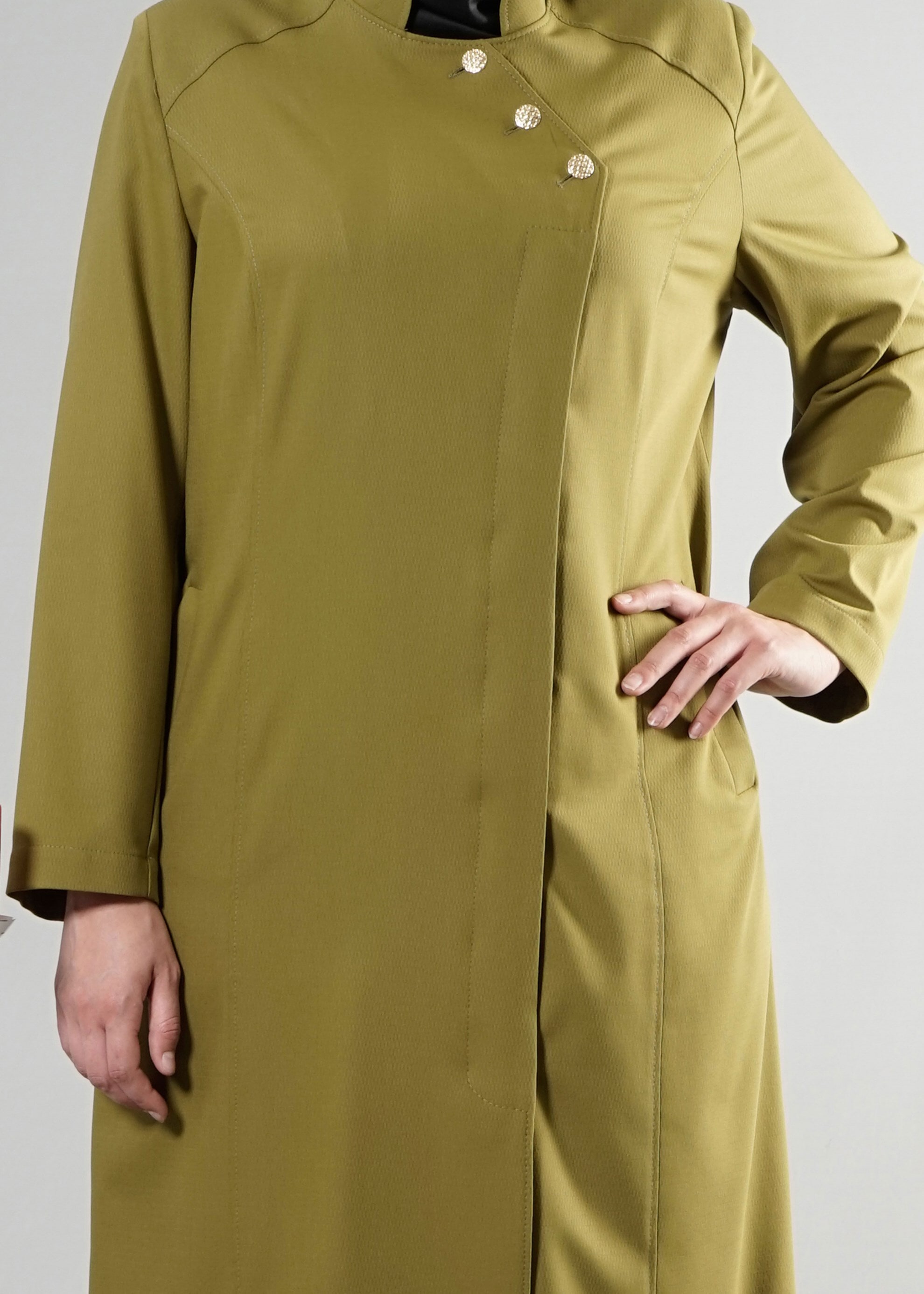 Tesettür giyim YEŞİL 1797 Deborah Tesettür Pardesü 46/52 TEK44