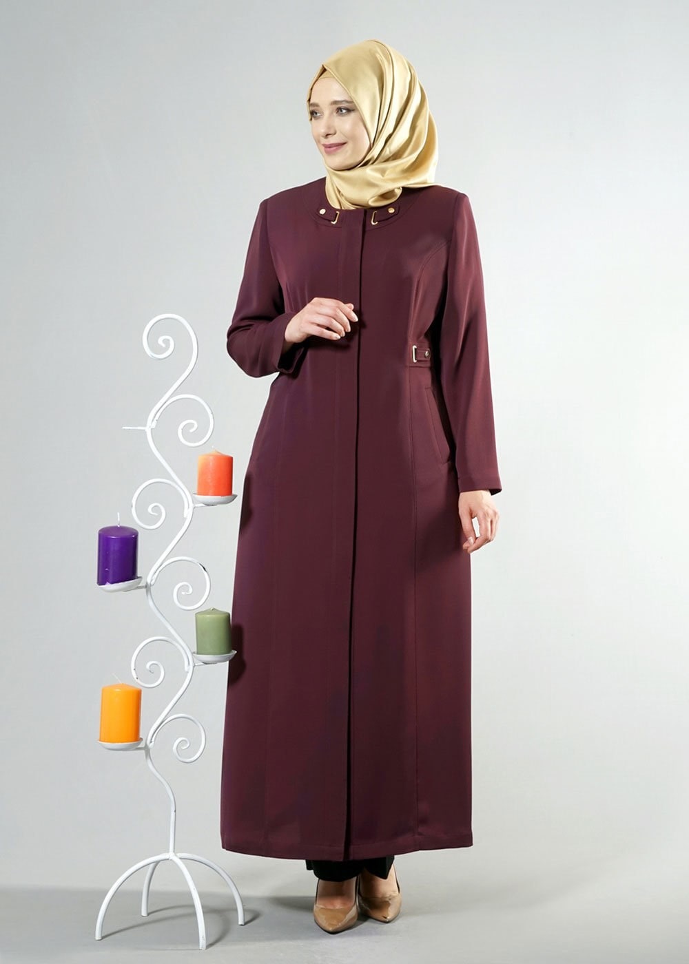 Tesettür giyim MÜRDÜM 1798 BAKLAVA PARDESÜ 46/52 TEK44