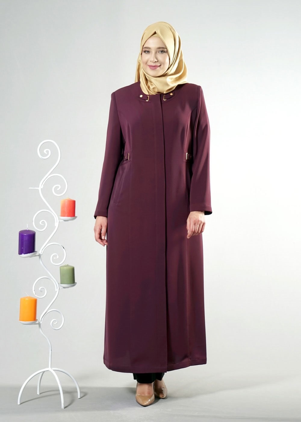 Tesettür giyim MÜRDÜM 1798 BAKLAVA PARDESÜ 46/52 TEK44