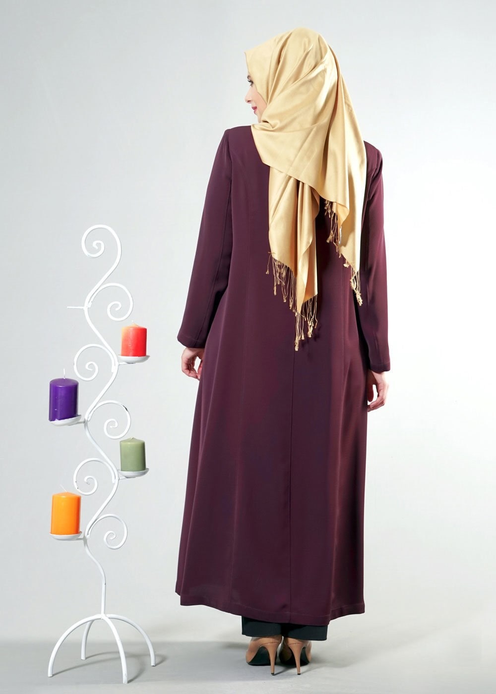 Tesettür giyim MÜRDÜM 1798 BAKLAVA PARDESÜ 46/52 TEK44