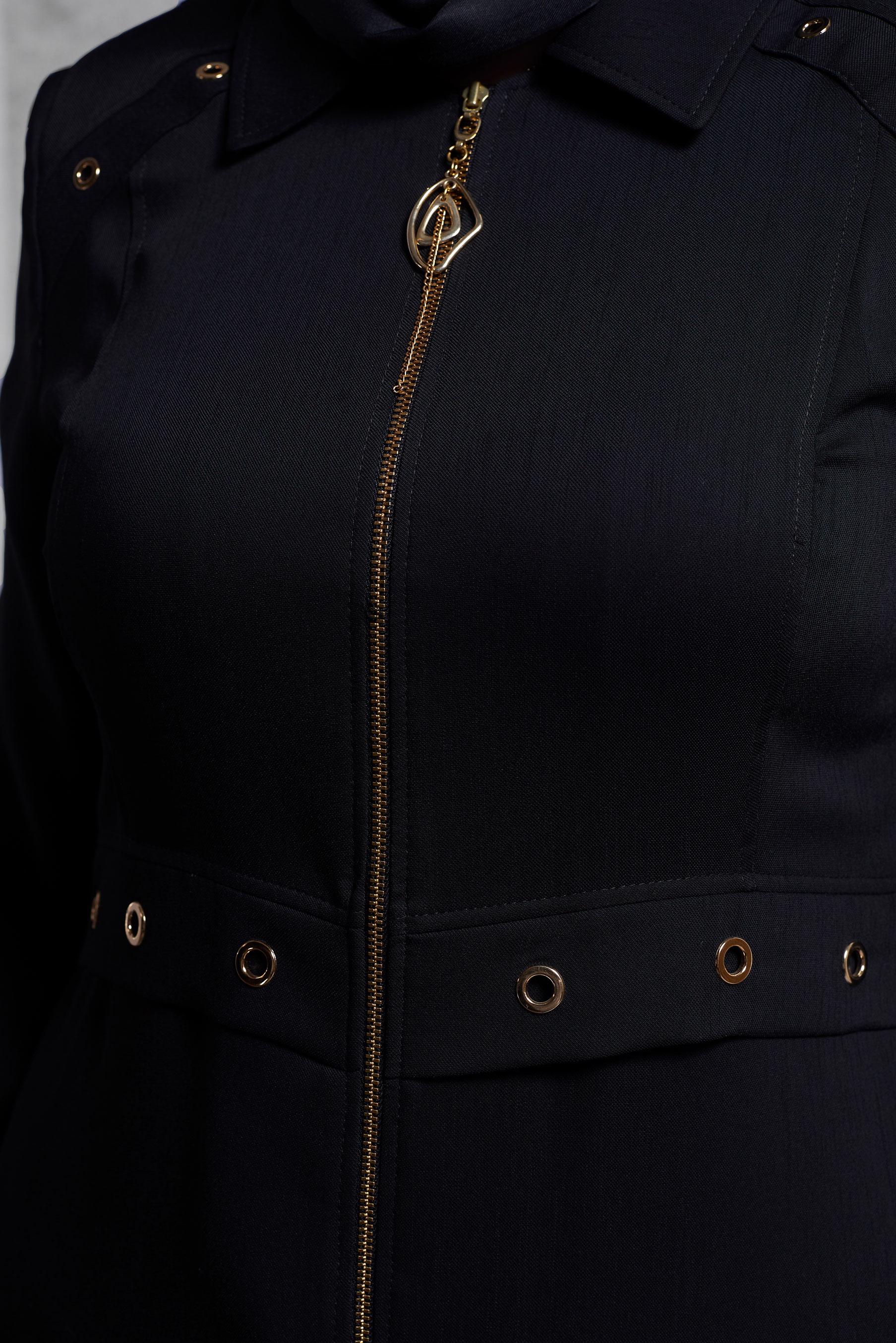 Tesettür giyim SİYAH FERMUARLI PARDESÜ 1800