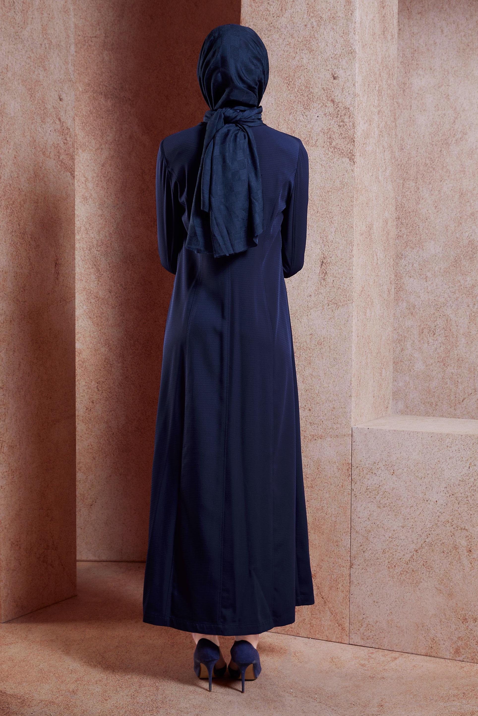 Tesettür giyim LACİVERT CEPLİ TESETTÜR PARDESÜ 1809