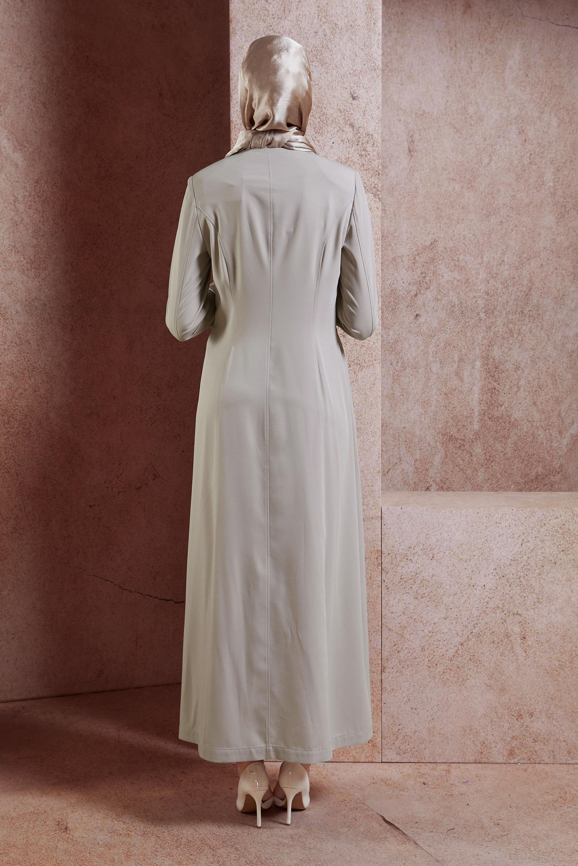 Tesettür giyim BEJ CEPLİ TESETTÜR PARDESÜ 1809