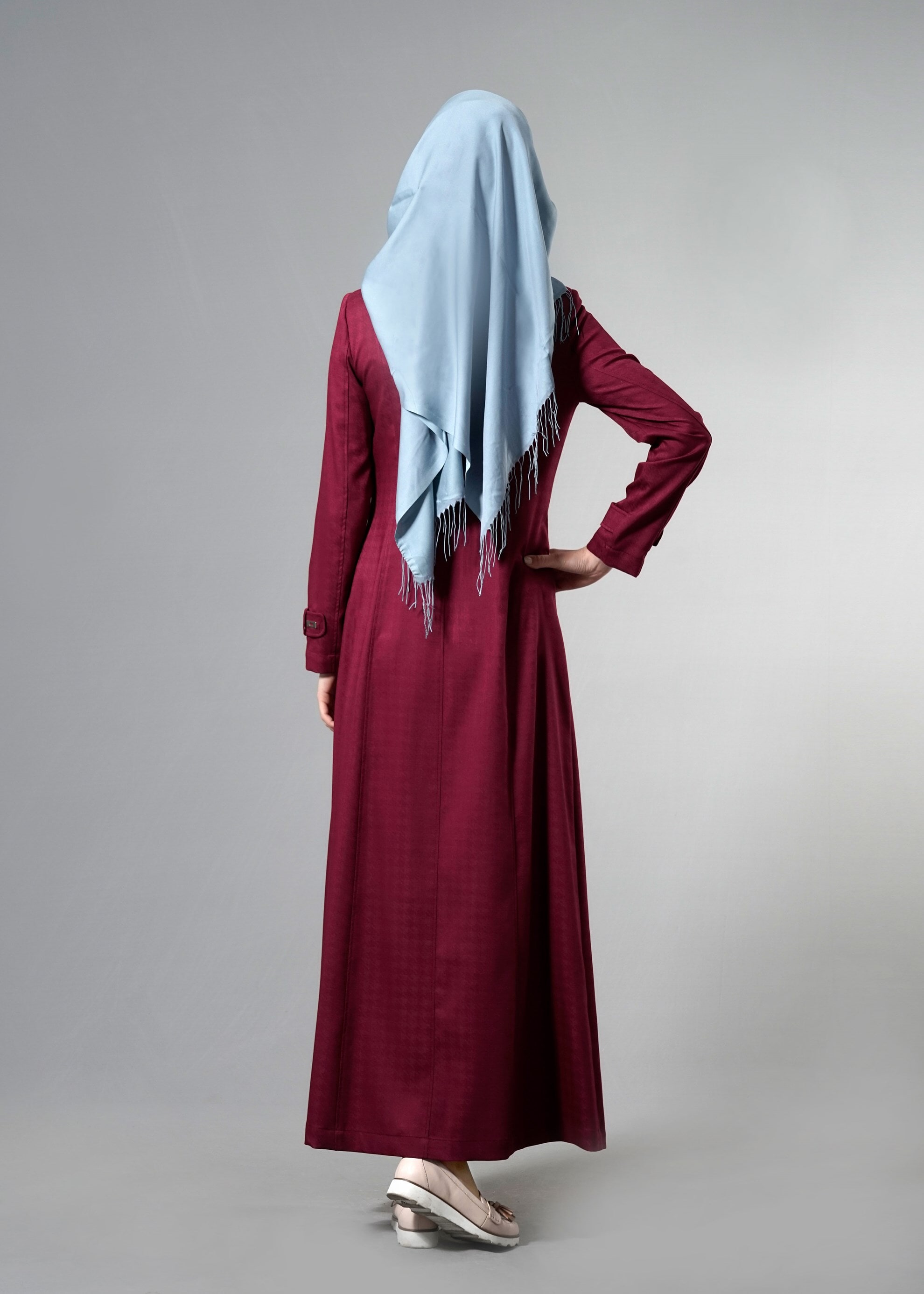 Tesettür giyim FUŞYA GÖMLEK YAKA PARDESÜ 1812