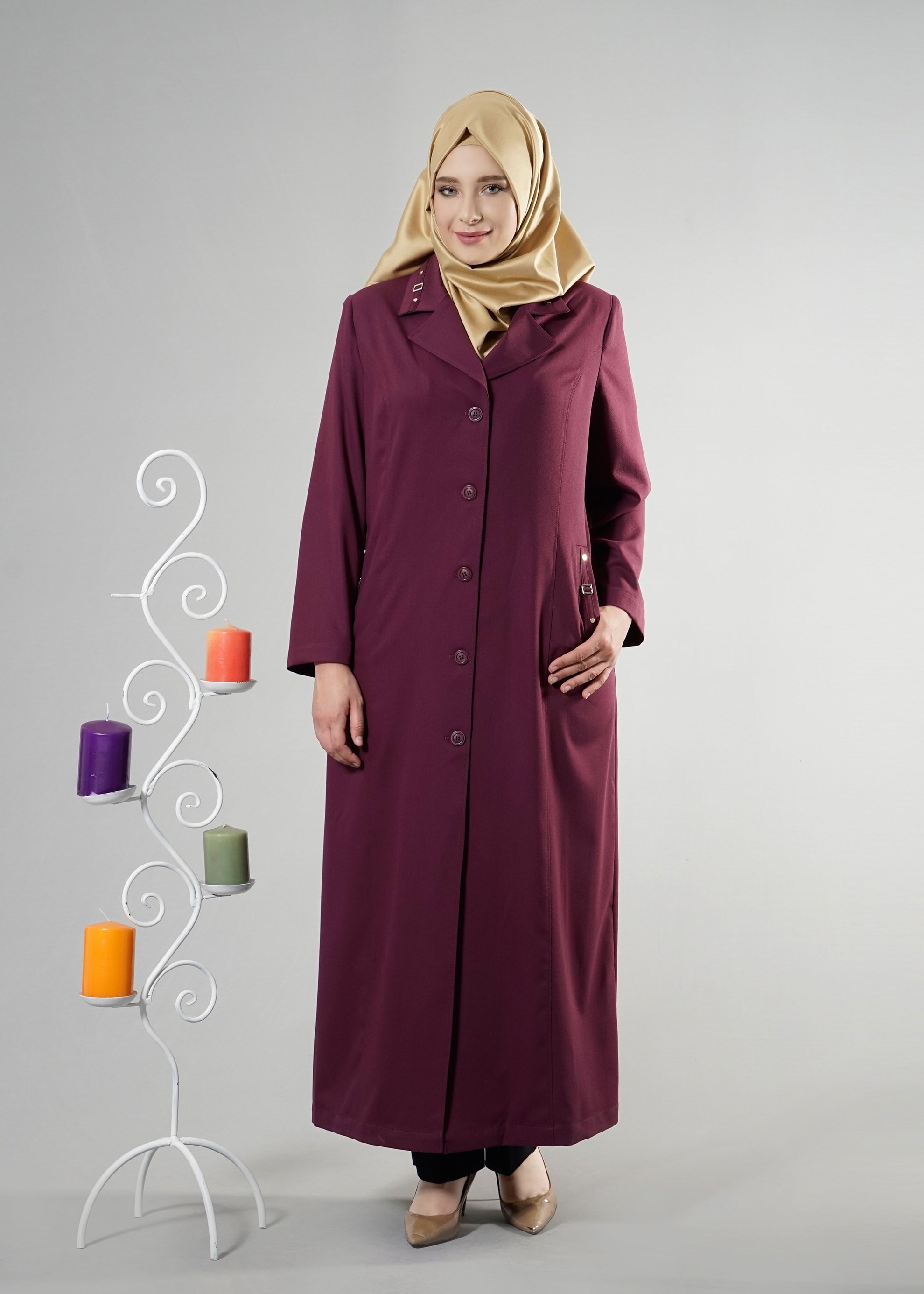 Tesettür giyim MÜRDÜM 1817 İnessa Tesettür 43513 Pardesü 46/54 TEK48