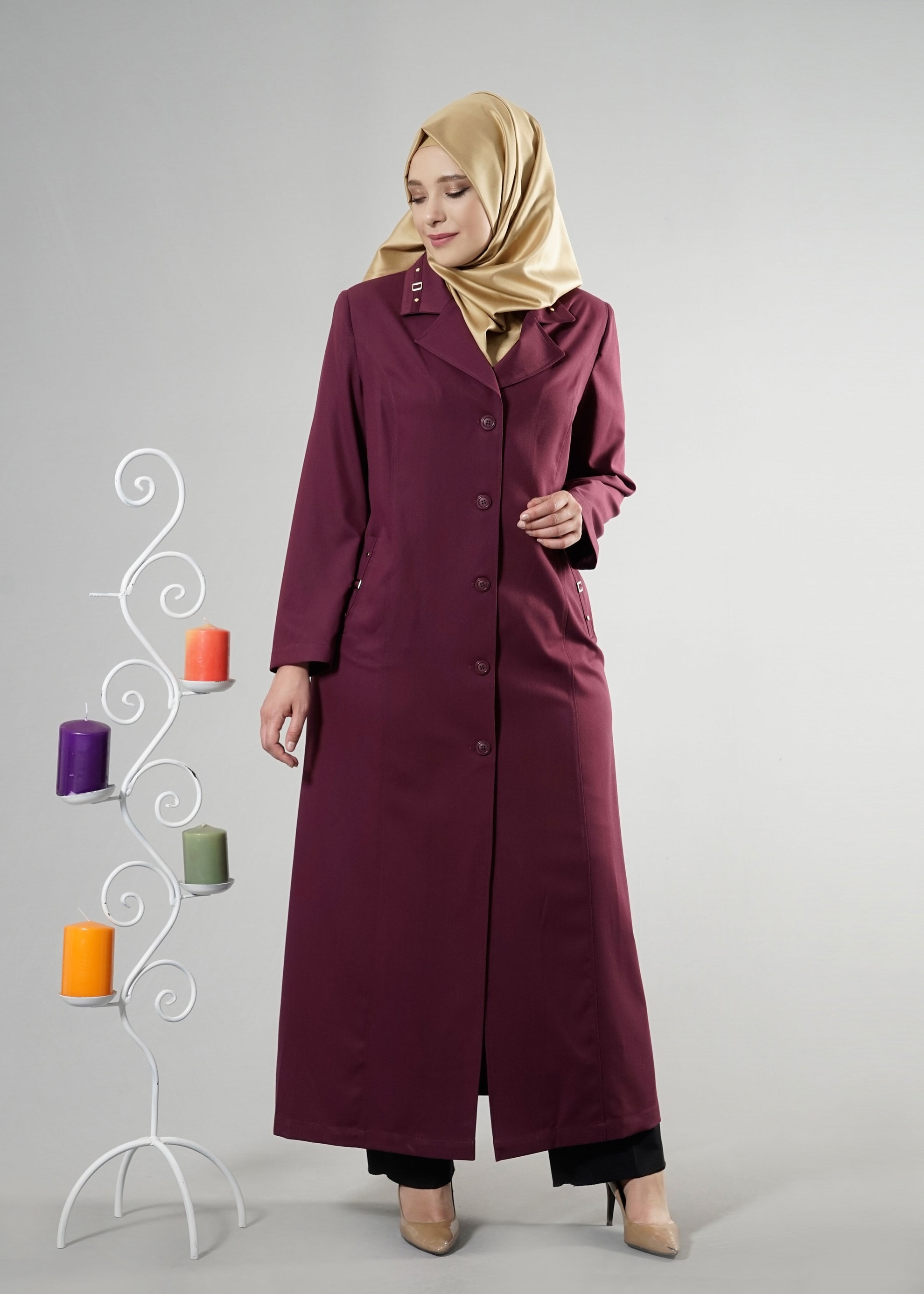 Tesettür giyim MÜRDÜM 1817 İnessa Tesettür 43513 Pardesü 46/54 TEK48