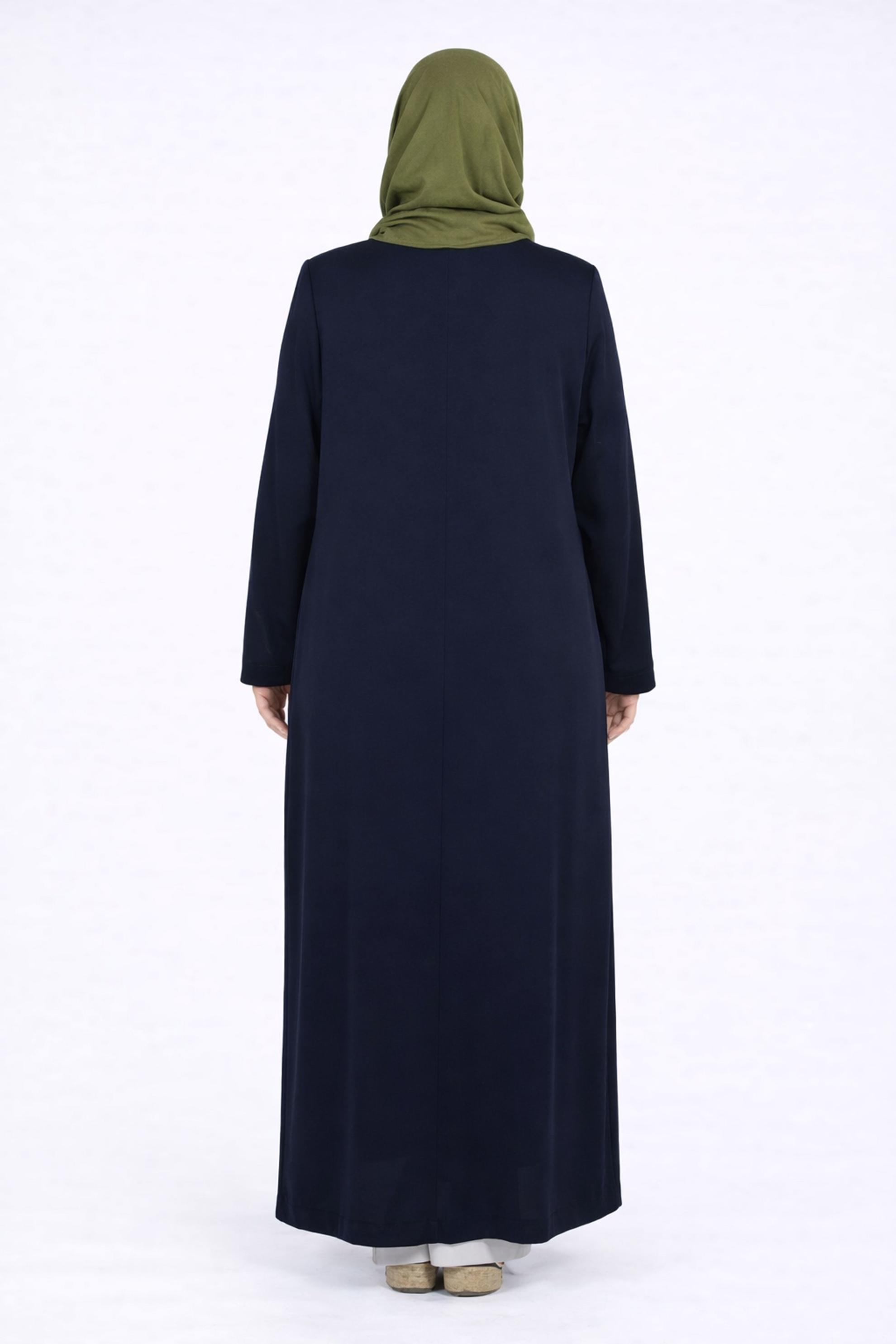 Tesettür giyim LACİVERT FERMUARLI PARDESÜ 1818