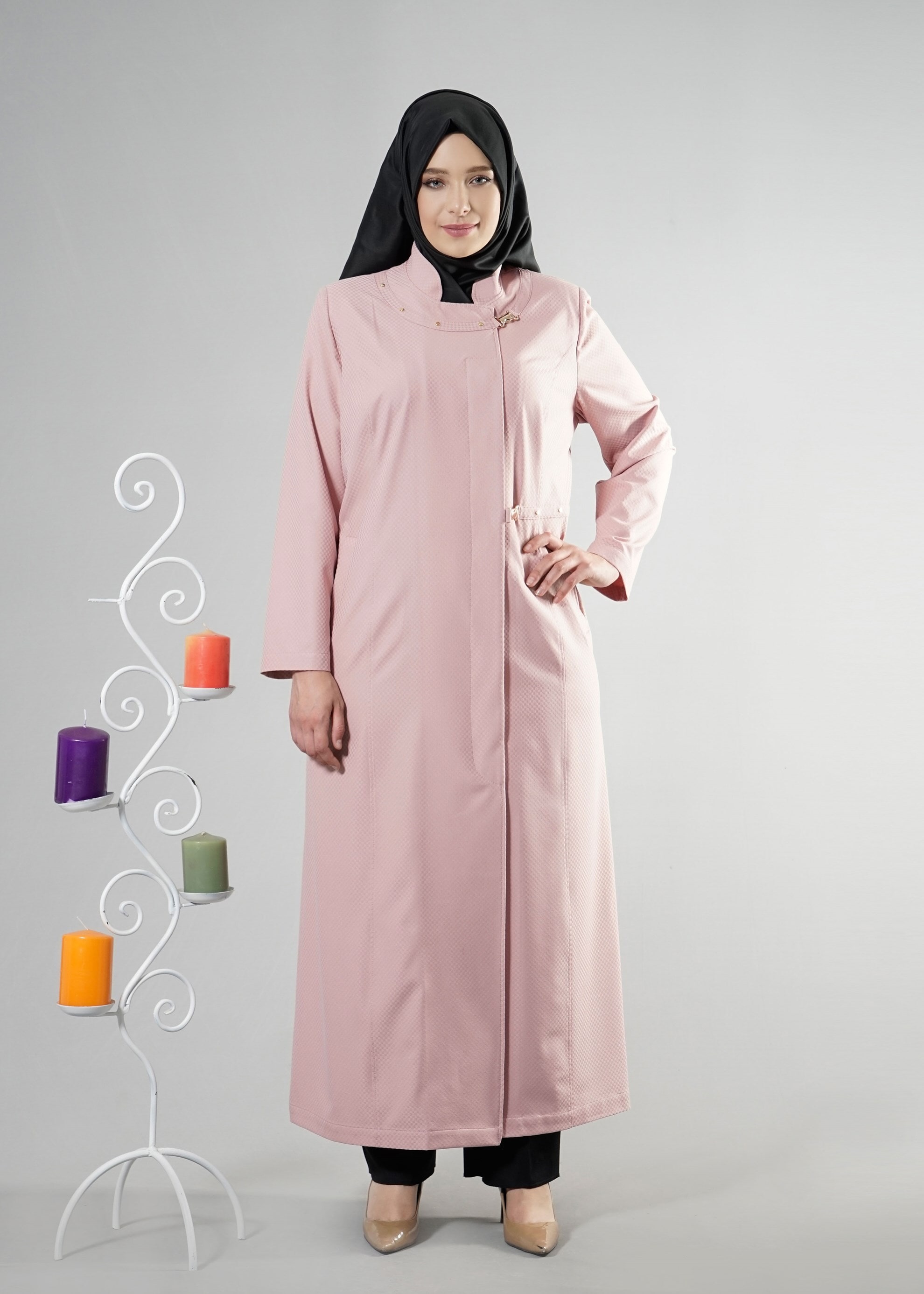 Tesettür giyim PUDRA 1822 Ilgın Tesettür 43658 Pardesü 44/50 TEK42