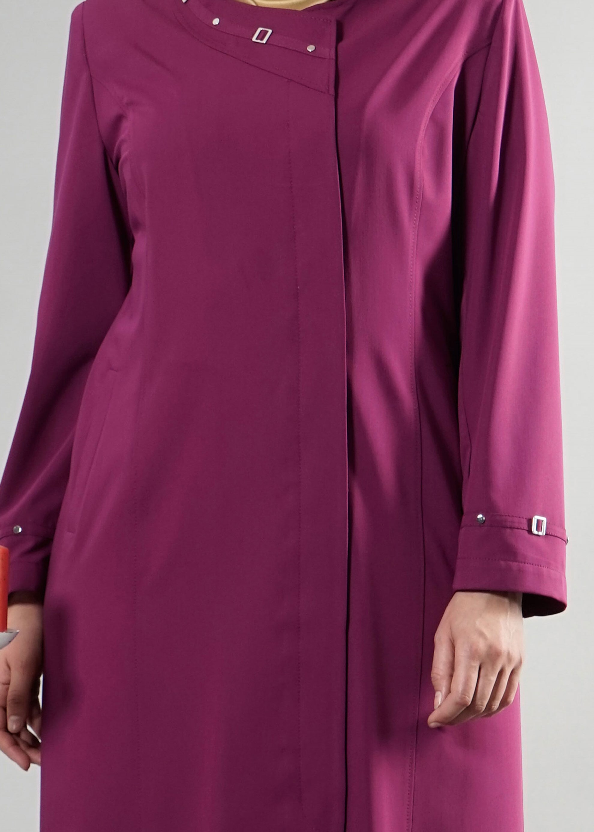 Tesettür giyim MOR 1824 Lila Tesettür 43597 Pardesü 46/52 TEK44