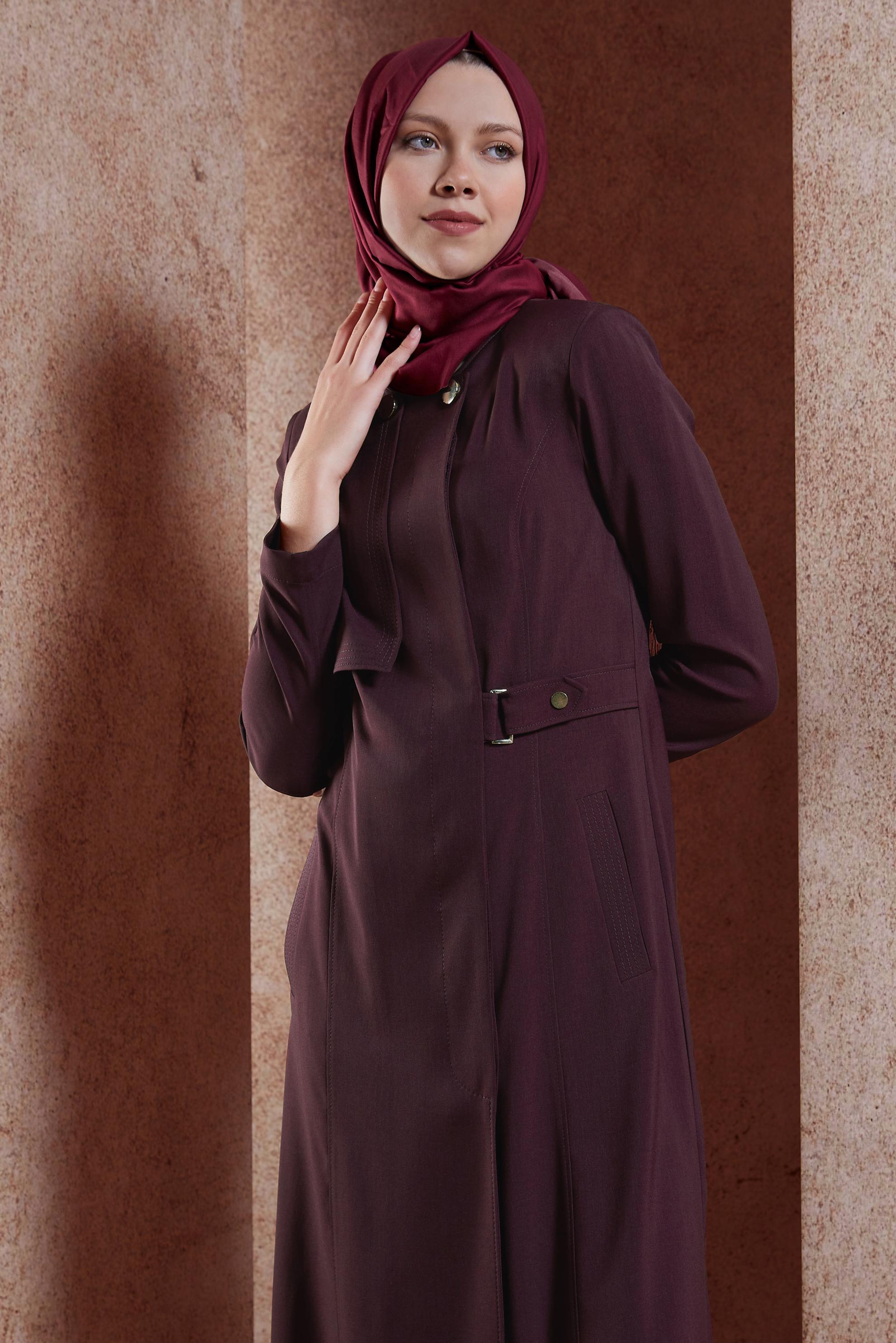 Tesettür giyim MÜRDÜM CEPLİ TESETTÜR PARDESÜ 1830
