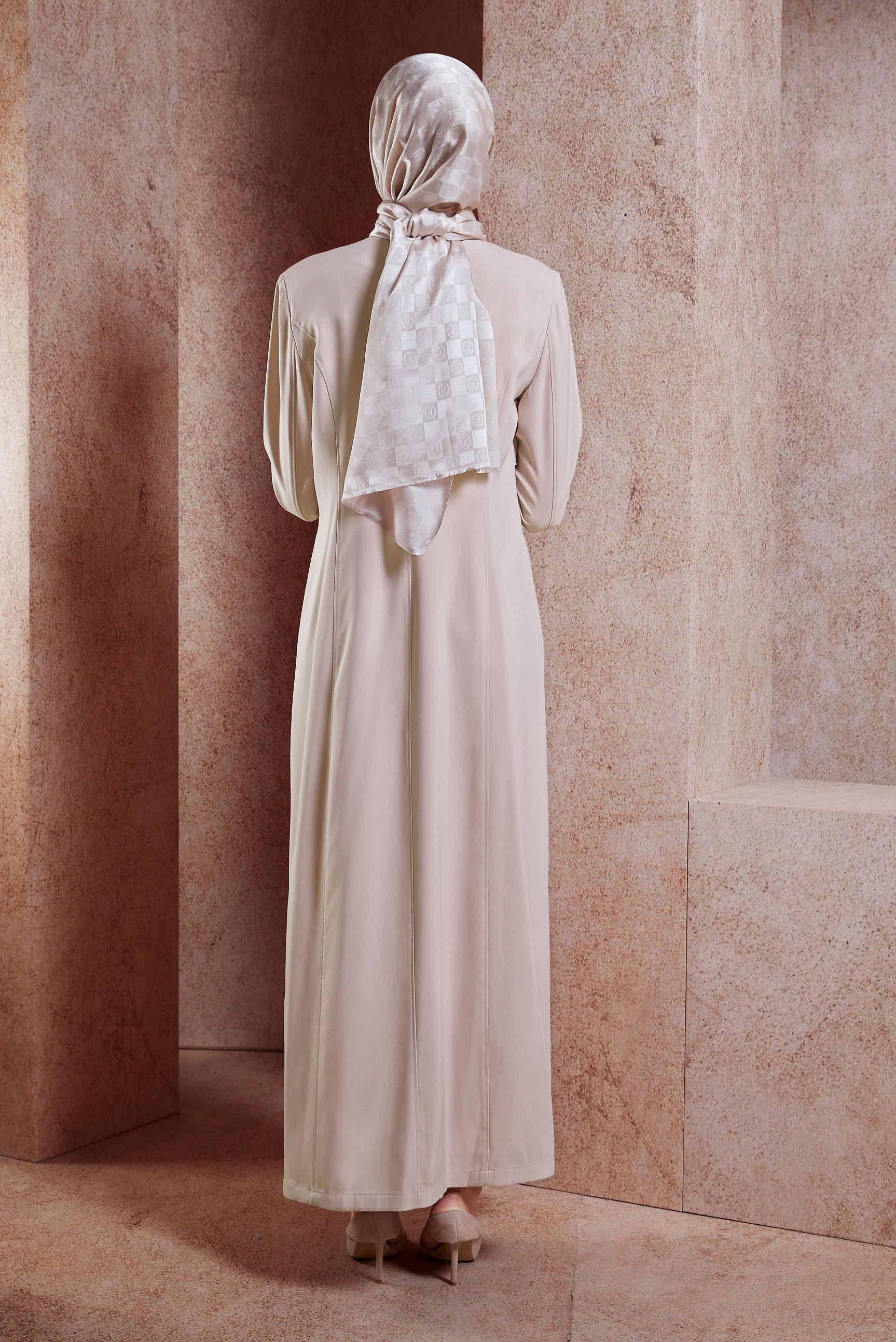 Tesettür giyim PUDRA CEPLİ TESETTÜR PARDESÜ 1830