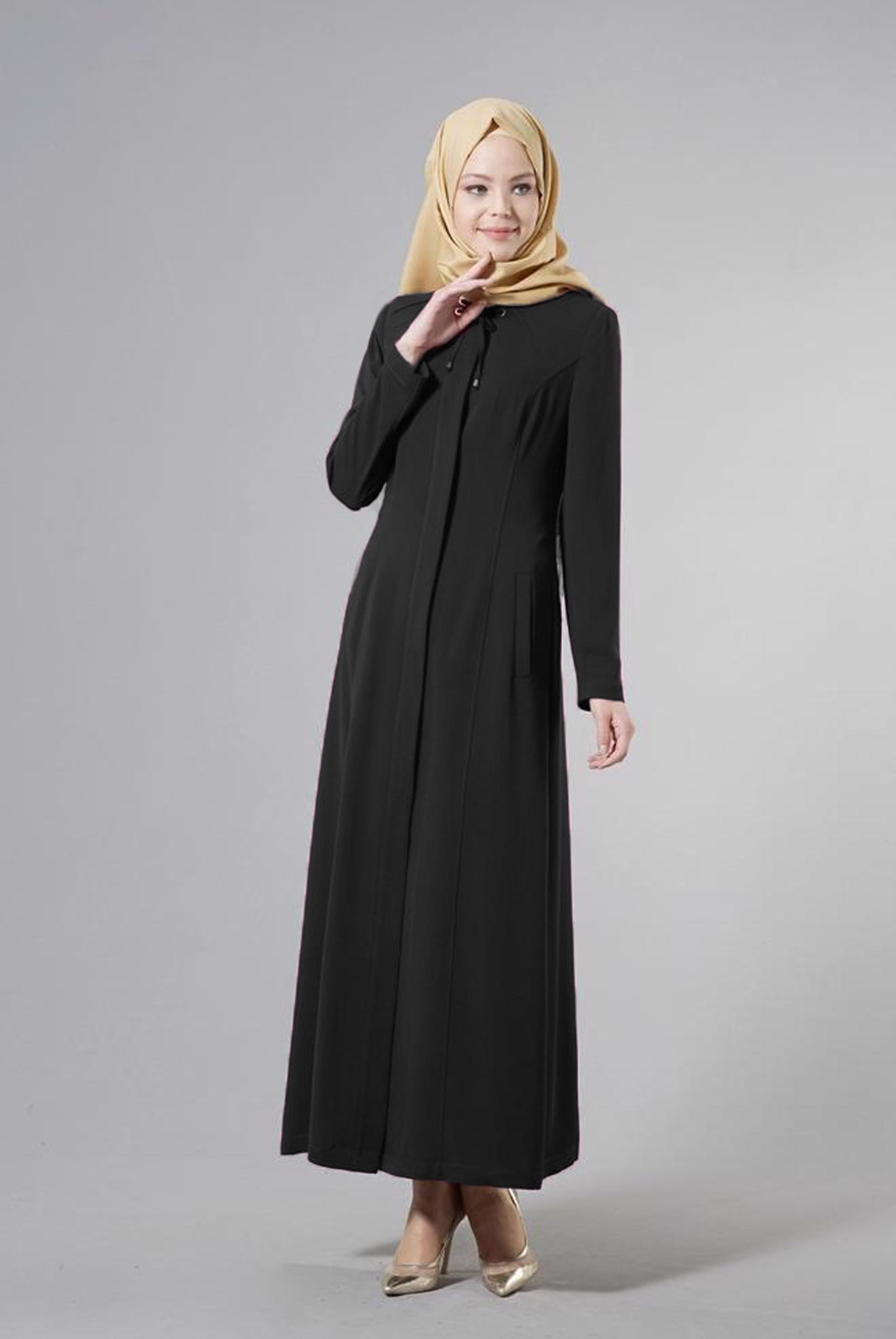 Vêtements hijab NOIR FINITION DÉTAIL ŒILLET 1831