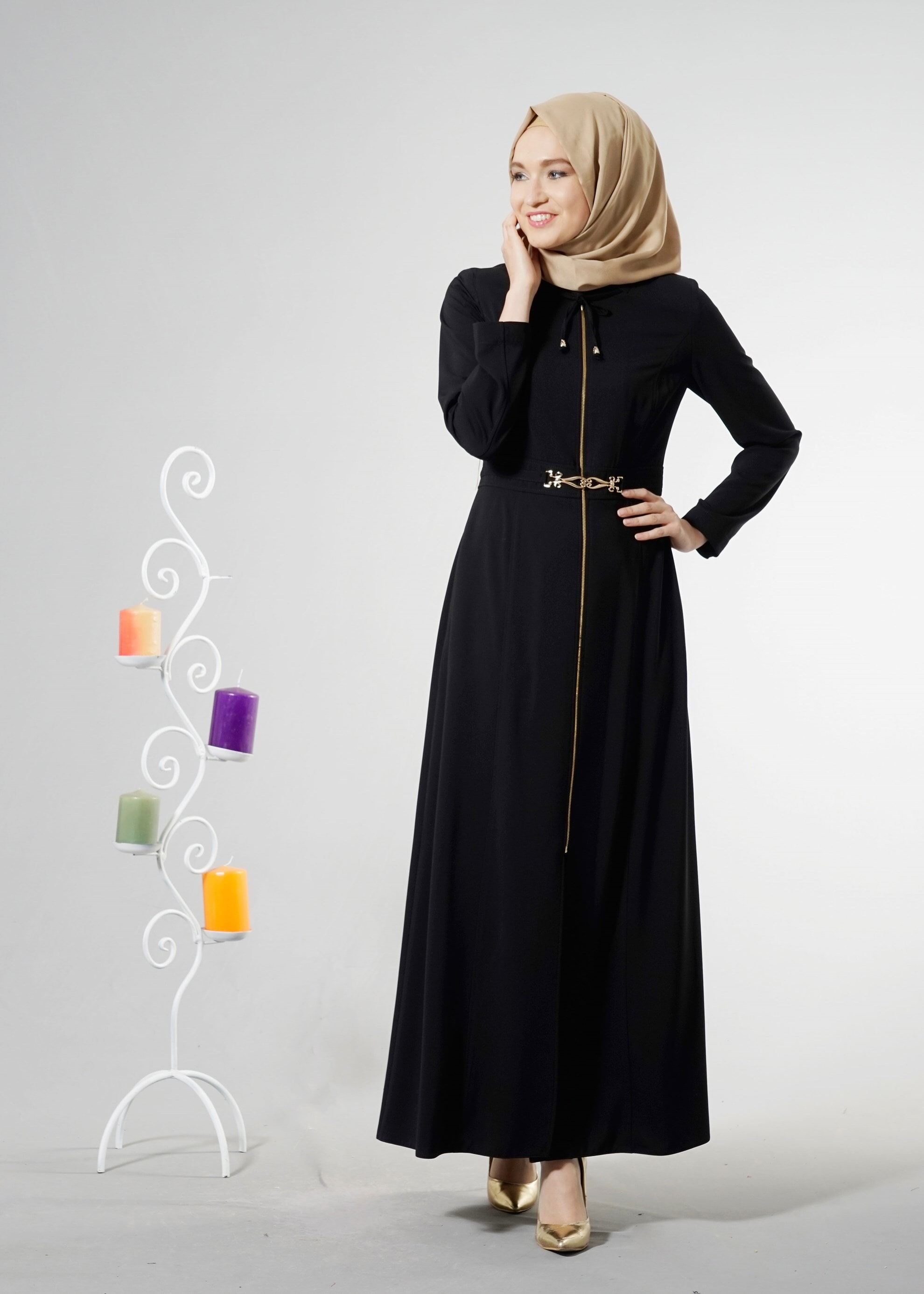 Tesettür giyim SİYAH 1832 FARAH 6288 PARDESÜ 38/48 TEK40